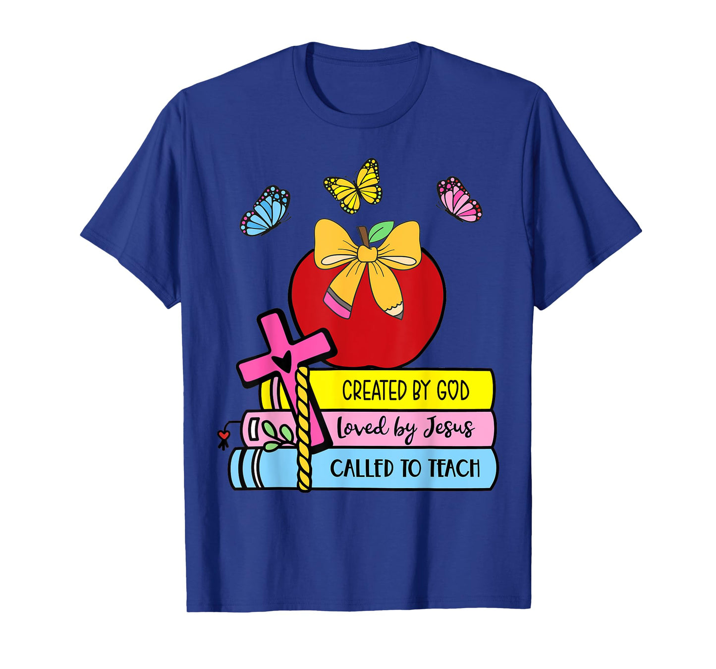 Created By God Called To Teach Pretty Books Christian T-Shirt