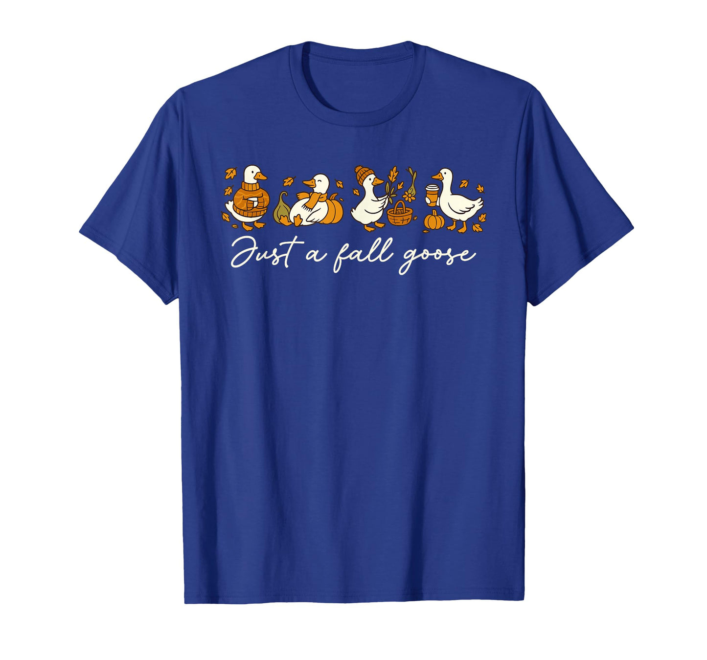 Just A Cozy Goose Fall Vibes Autumn Pumpkin Funny Cozy Goose T-Shirt