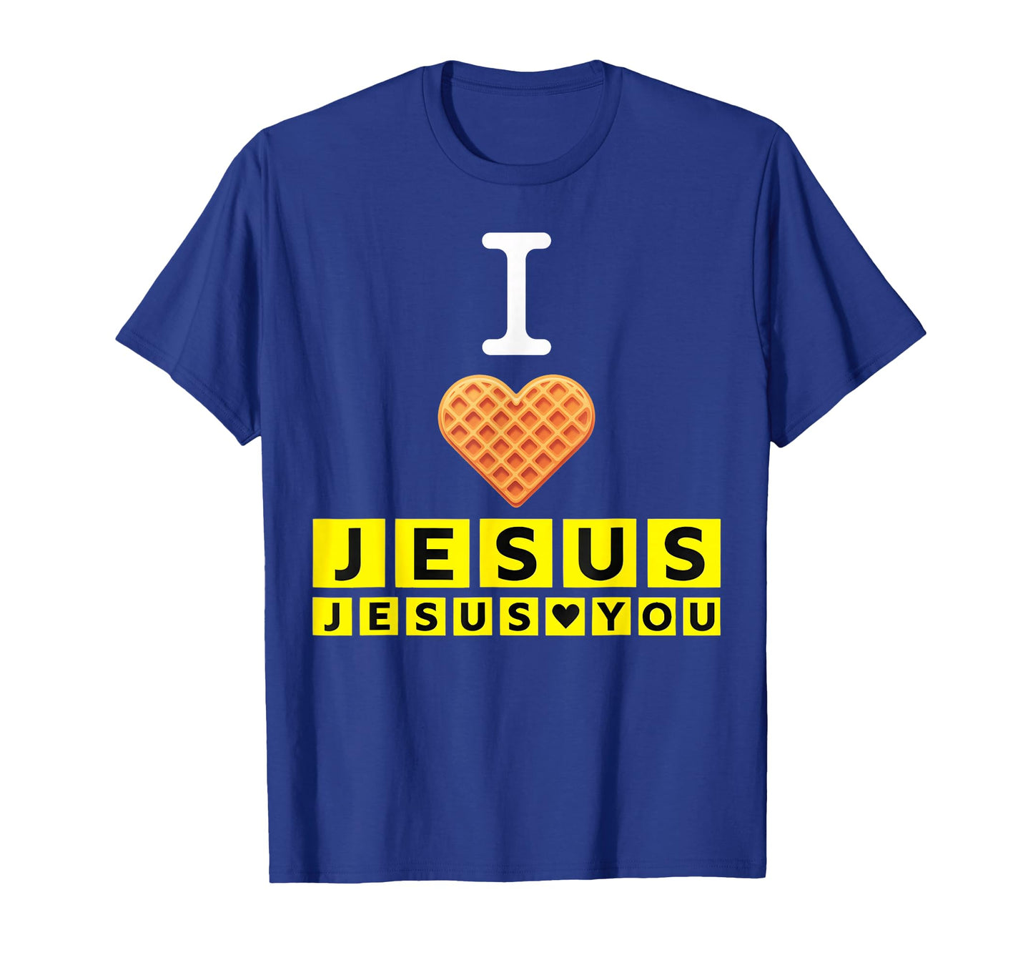 I Love Jesus Waffle Heart T-Shirt