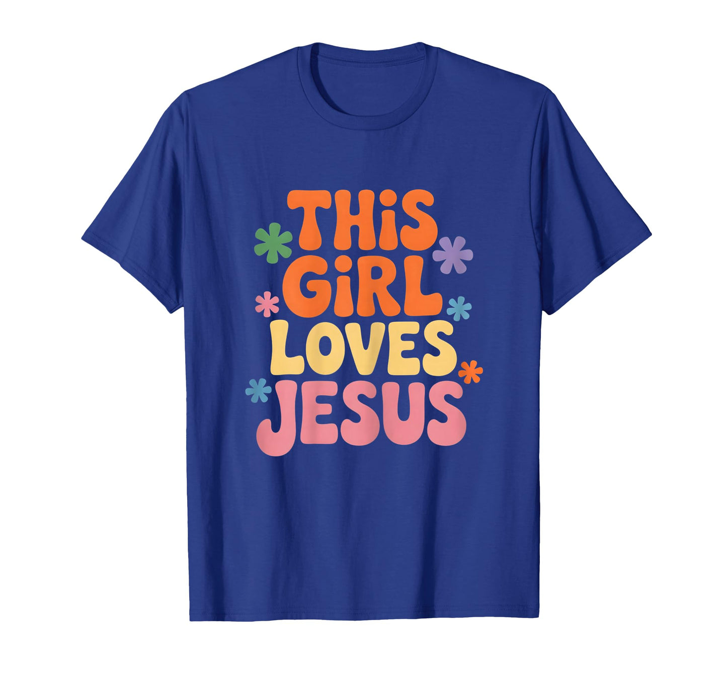 This Girl Loves Jesus Christian Faith Retro Church Prayer T-Shirt
