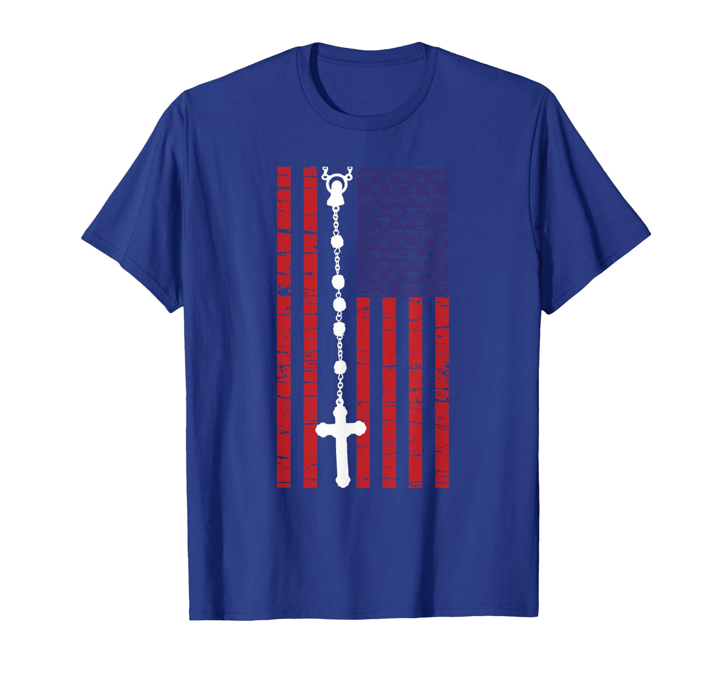 American Flag Rosary Catholic T-Shirt