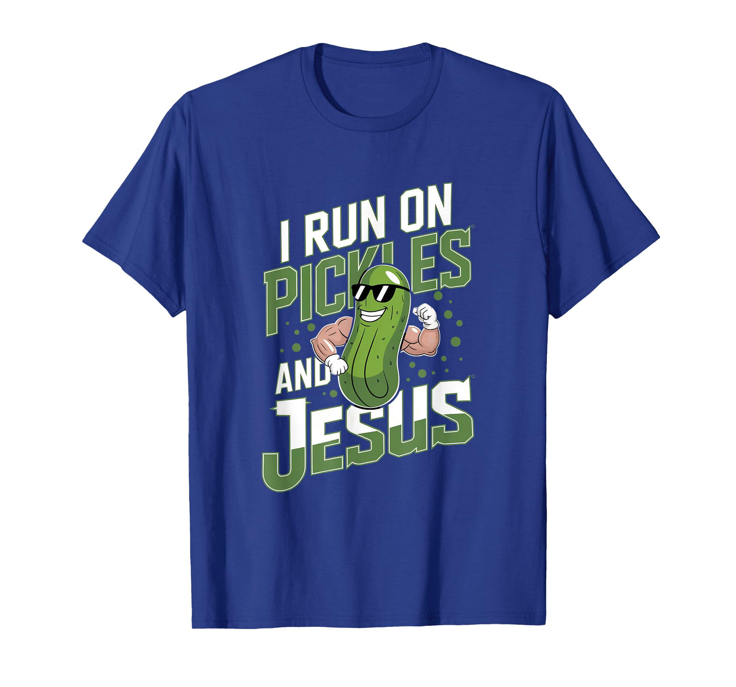 Funny Pickle Cucumber I Run on Pickles and Jesus T-Shirt