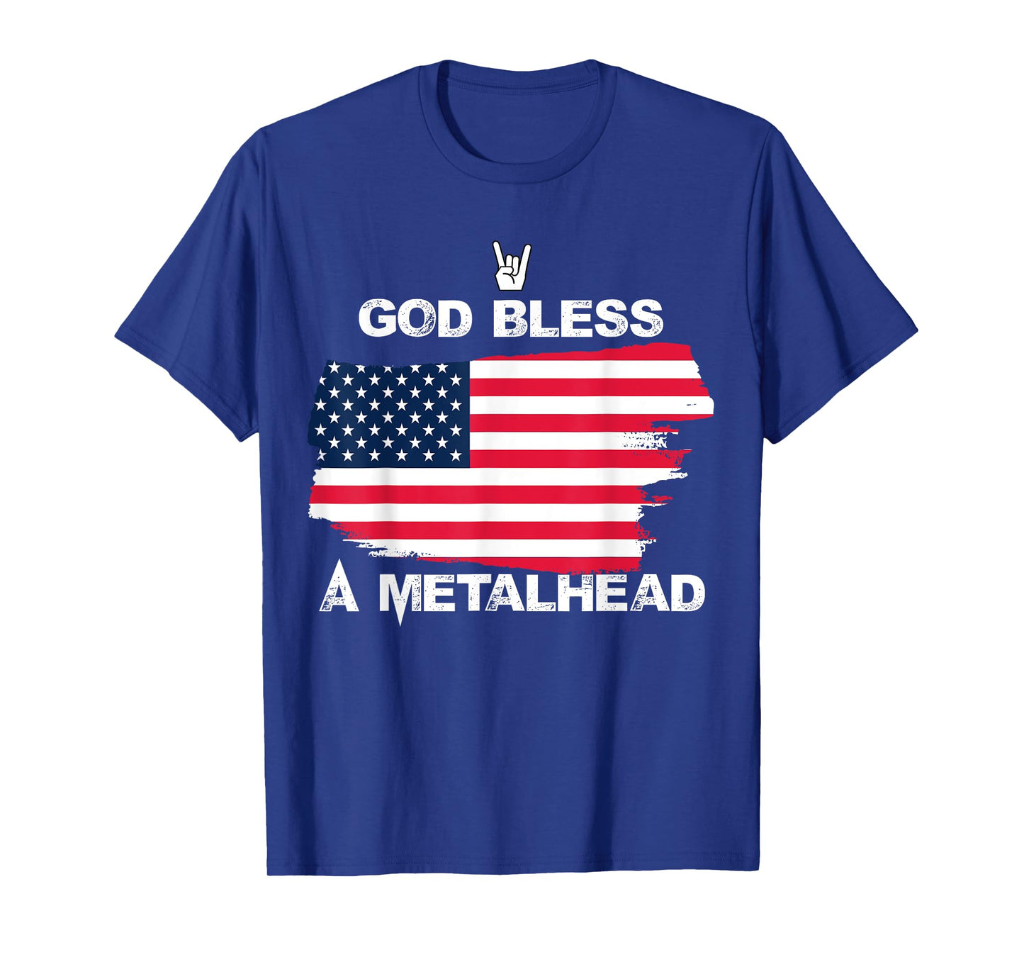 God Bless A Metalhead | Funny American Flag Rock Music T-Shirt