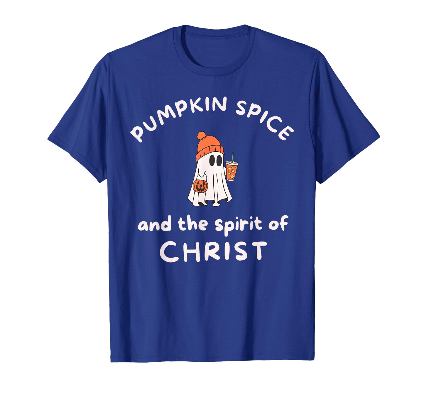 Pumpkin Spice and The Spirit of Jesus Christ Ghost Halloween T-Shirt