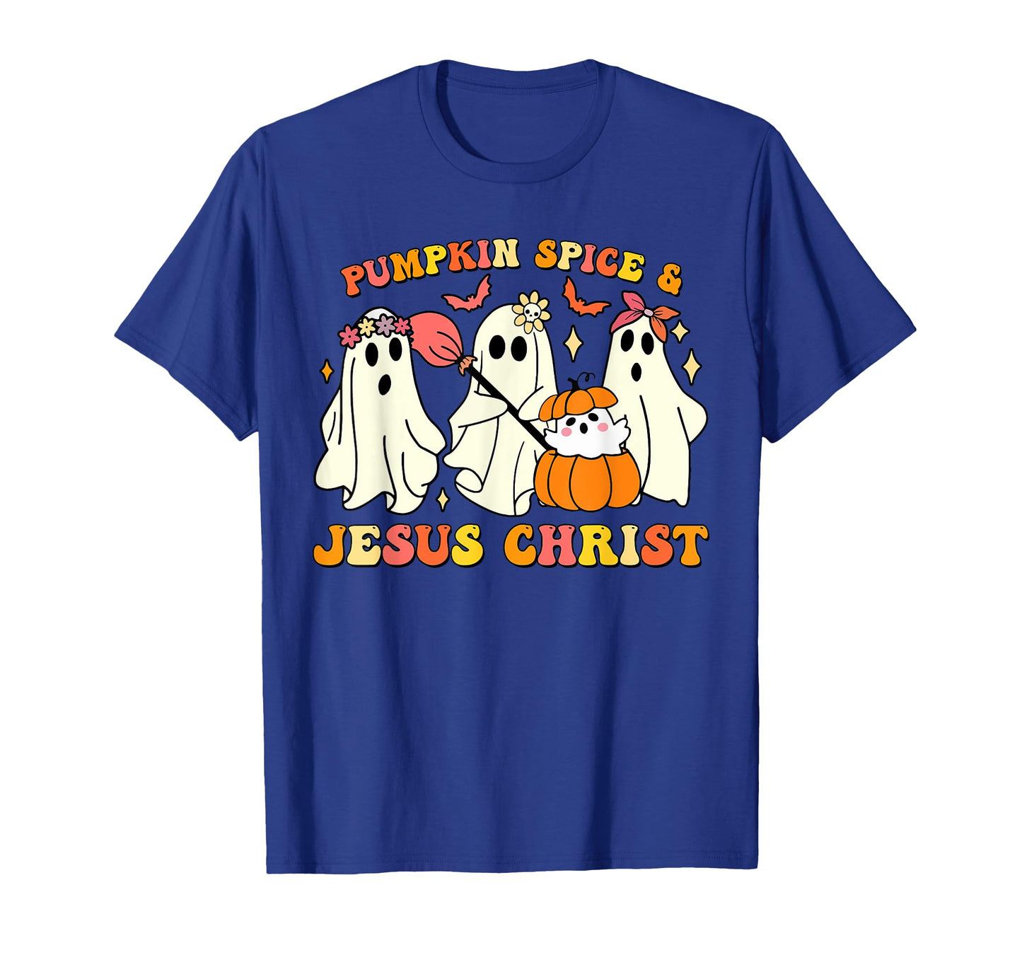 Pumpkin Spice and Jesus Christ Halloween Ghosts T-Shirt