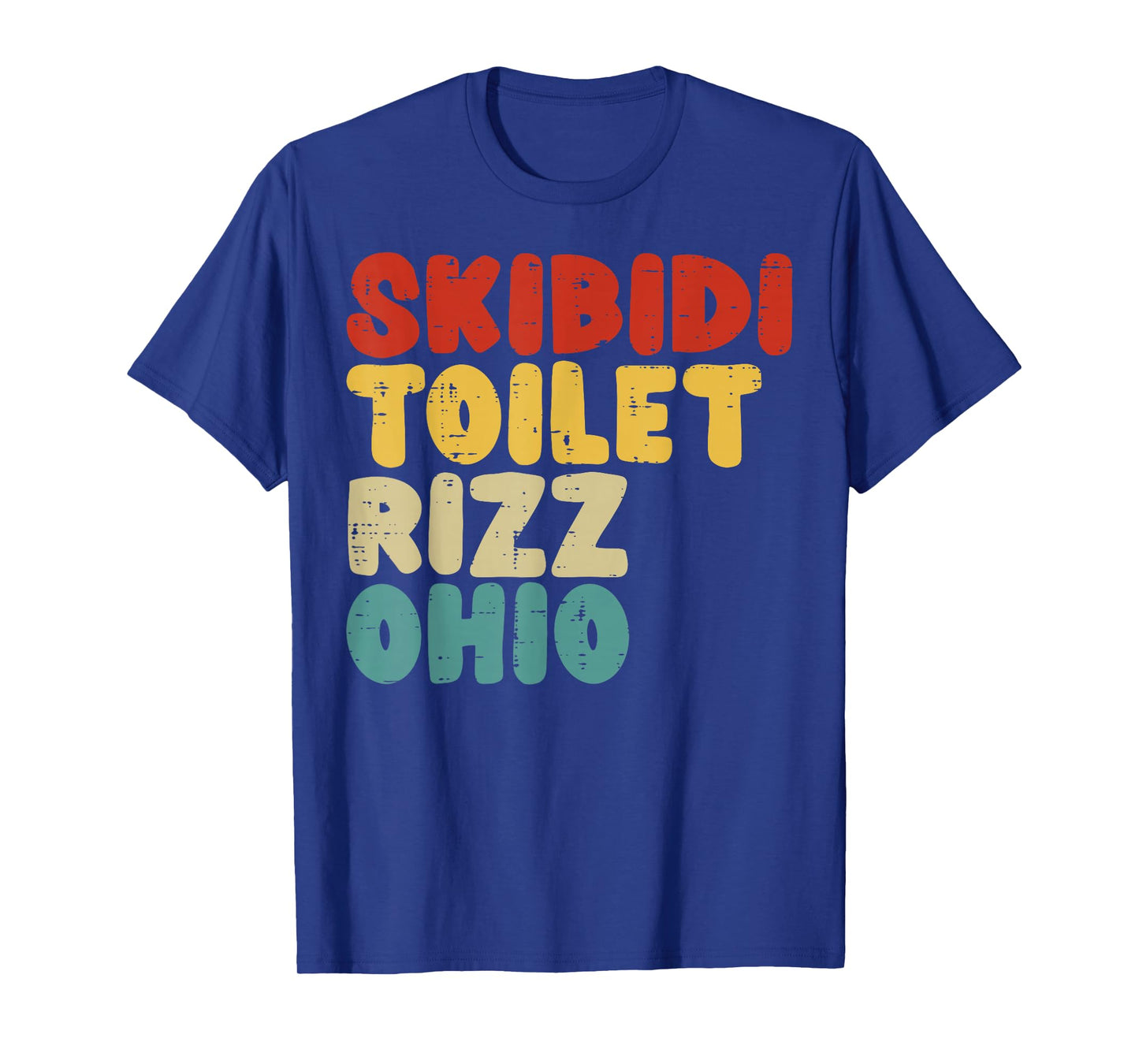Skibidi Rizz Ohio Toilet Retro Funny Saying Men Boys Kids T-Shirt
