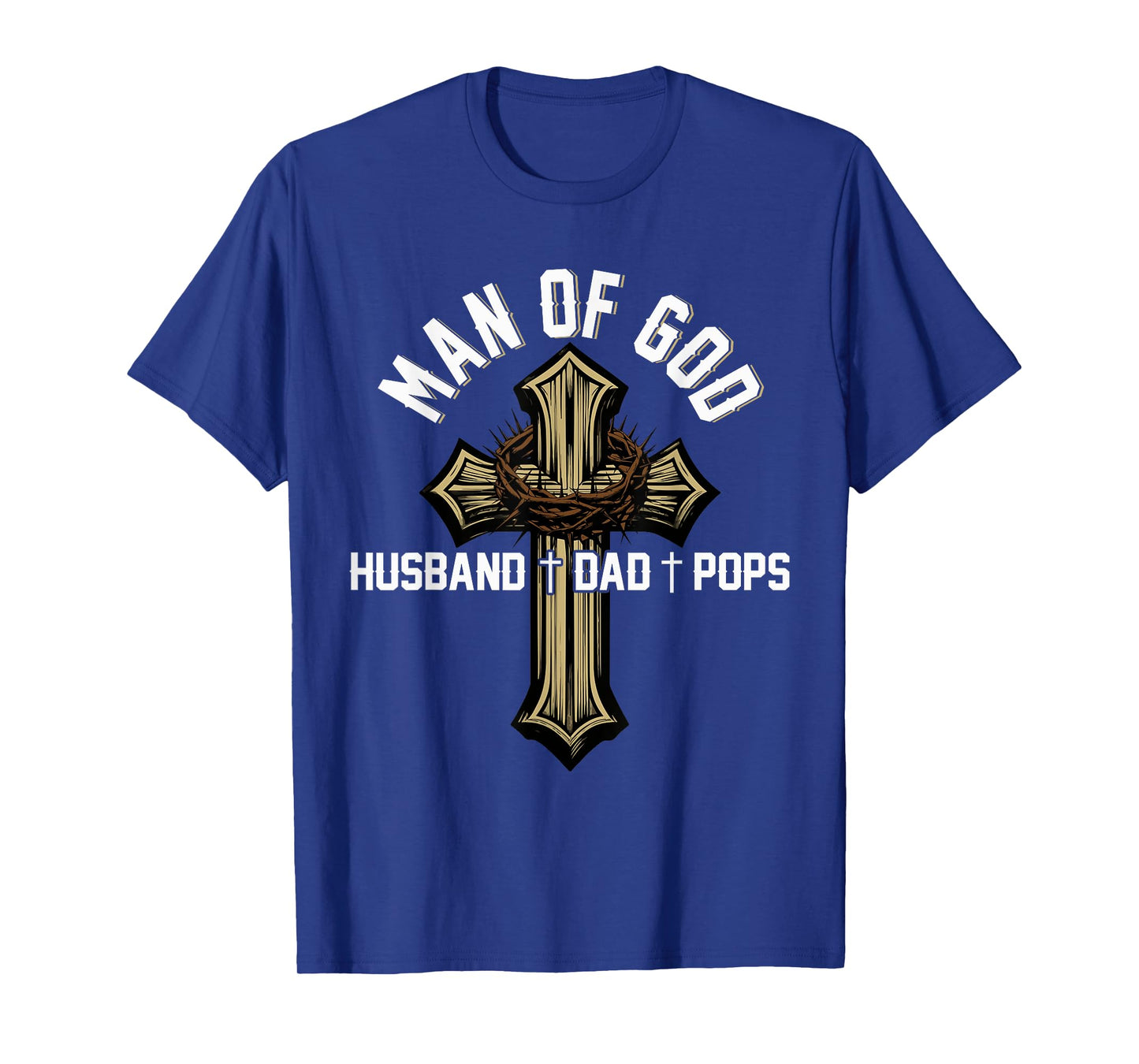 Proud Husband Dad Pops Father's Day Christian Cross T-Shirt