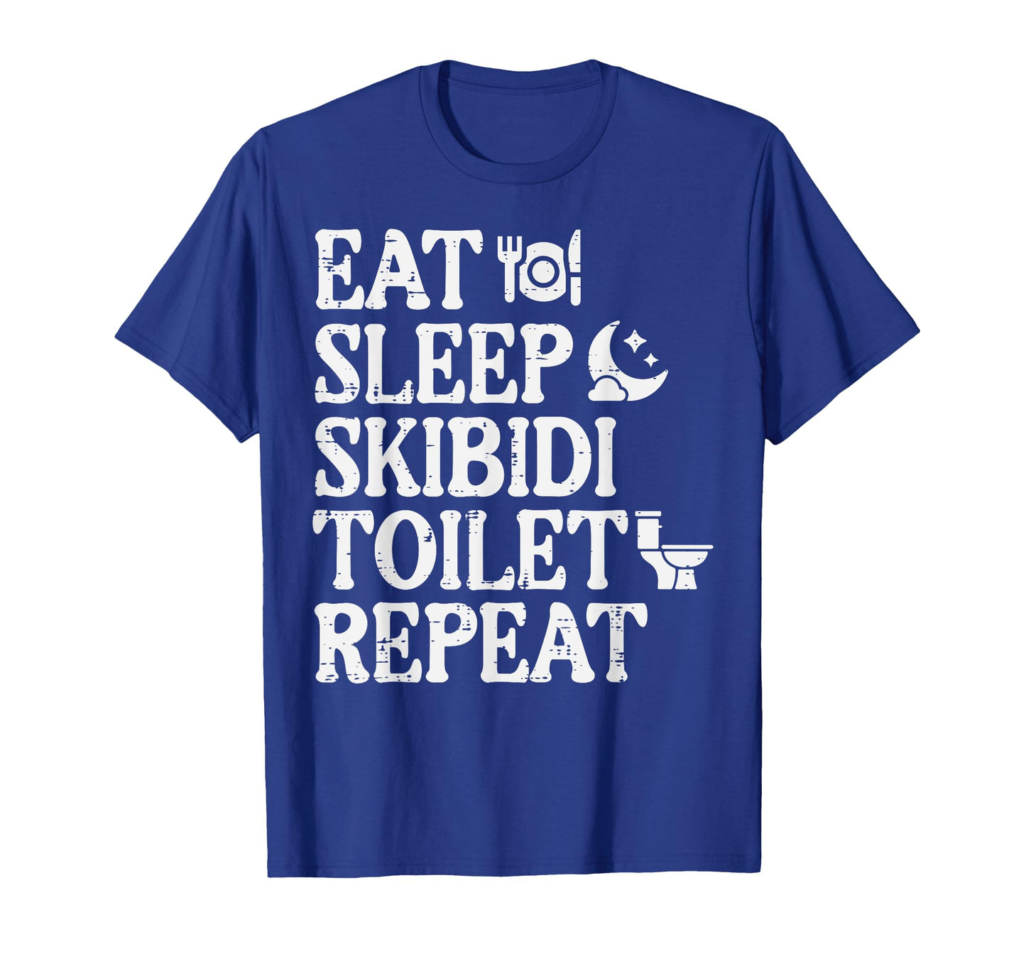 Eat Sleep Skibidi Repeat Funny Toilet Rizz Meme Teen Boys T-Shirt