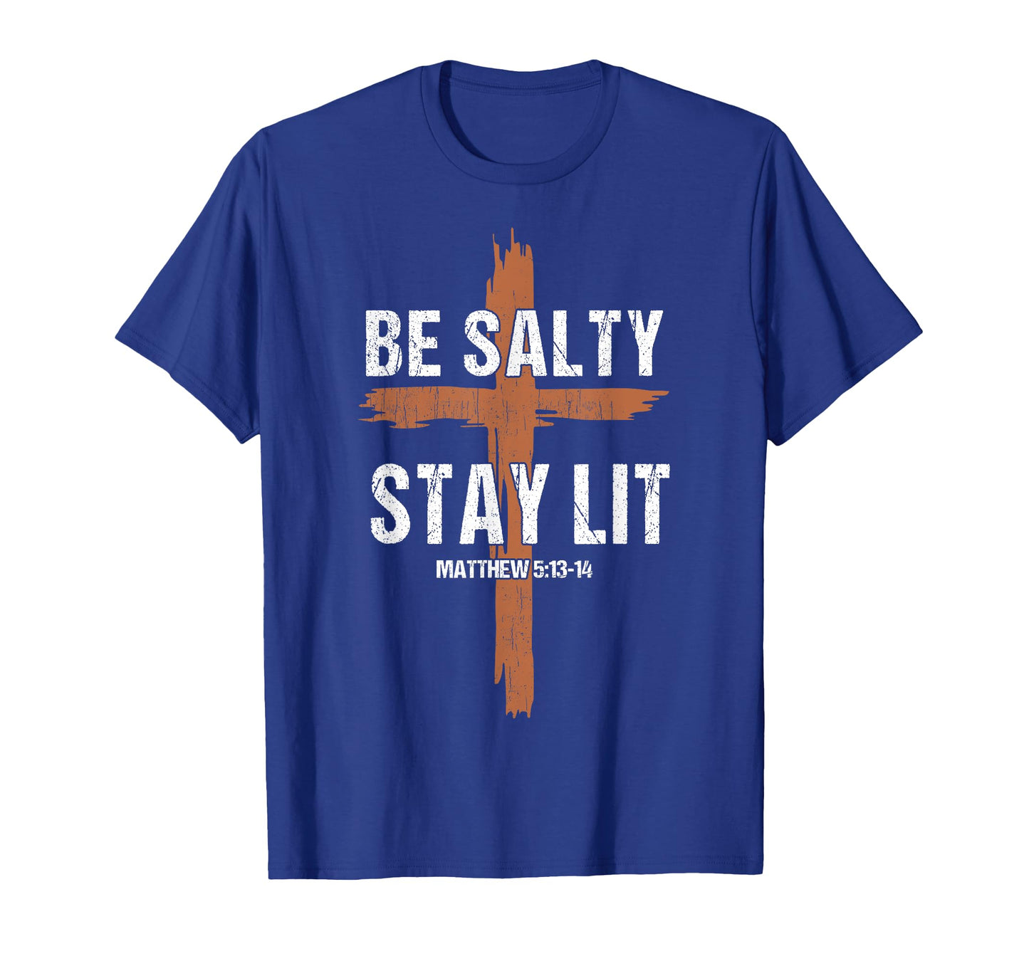 Men Christian-Shirt Be Salty Stay Lit Religious Cross Jesus T-Shirt