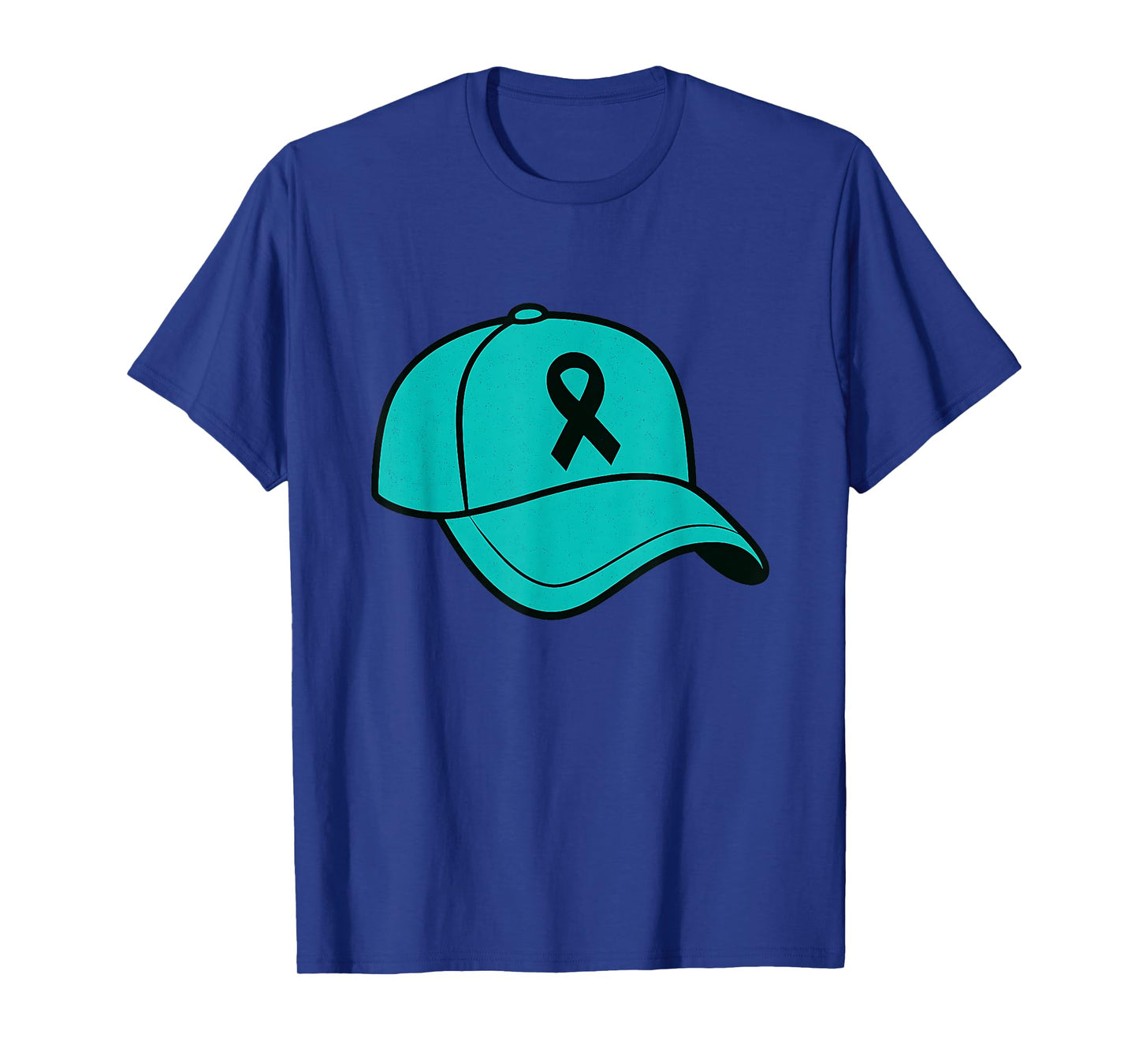 Teal Baseball Cap Graphic Men Women Ovarian Cancer Awareness T-Shirt