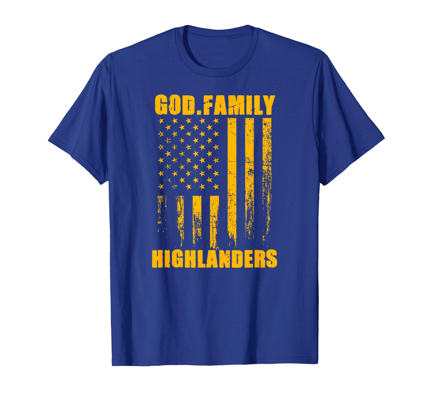 Glenvar Highlanders God. Family. Vintage USA Flag T-Shirt