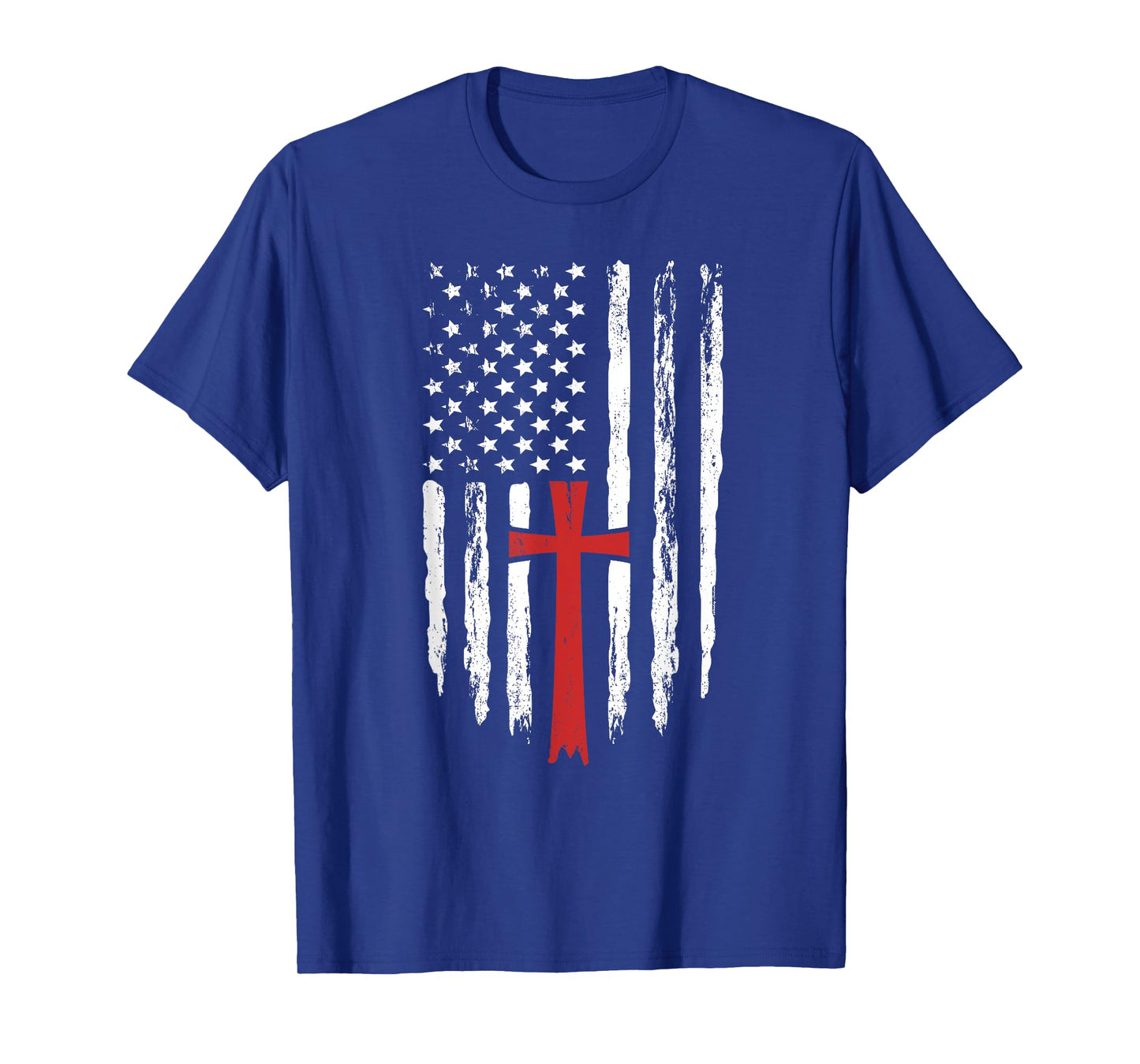 American Flag Christian Cross Religious America 4th of July T-Shirt
