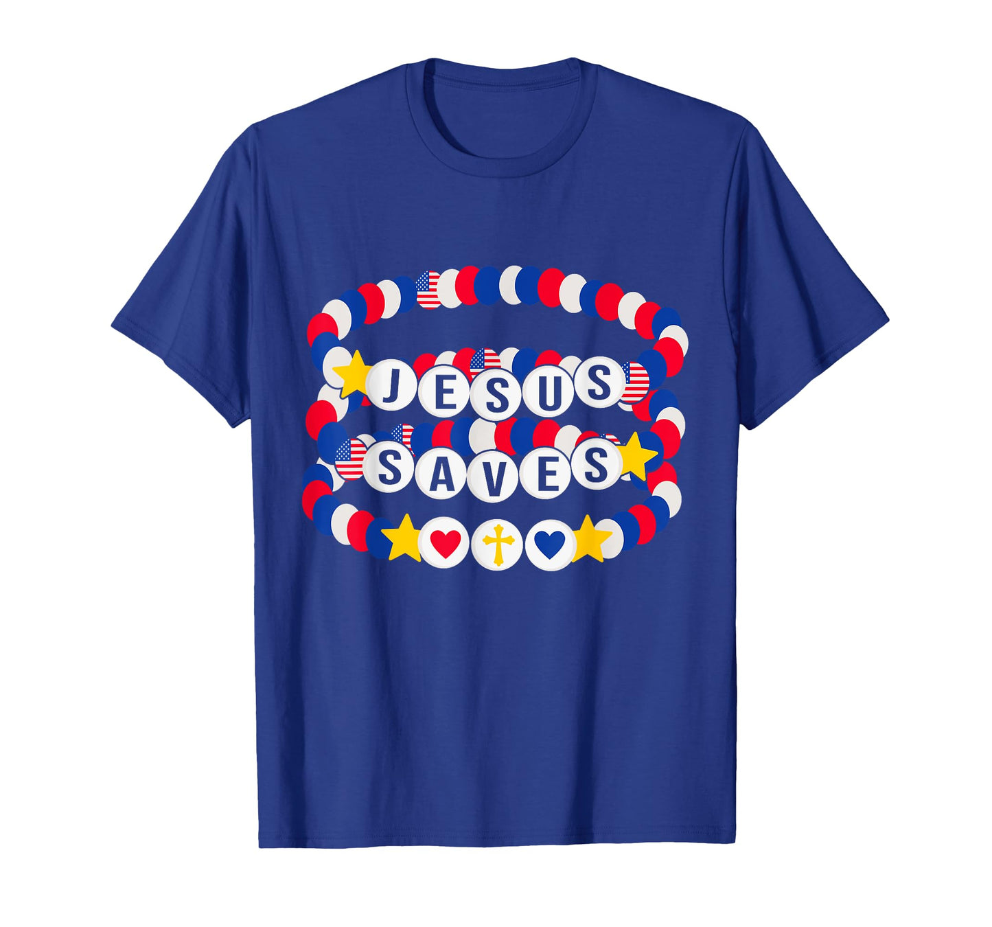 Jesus Saves USA Bracelets Patriotic Christian Girl Women Kid T-Shirt