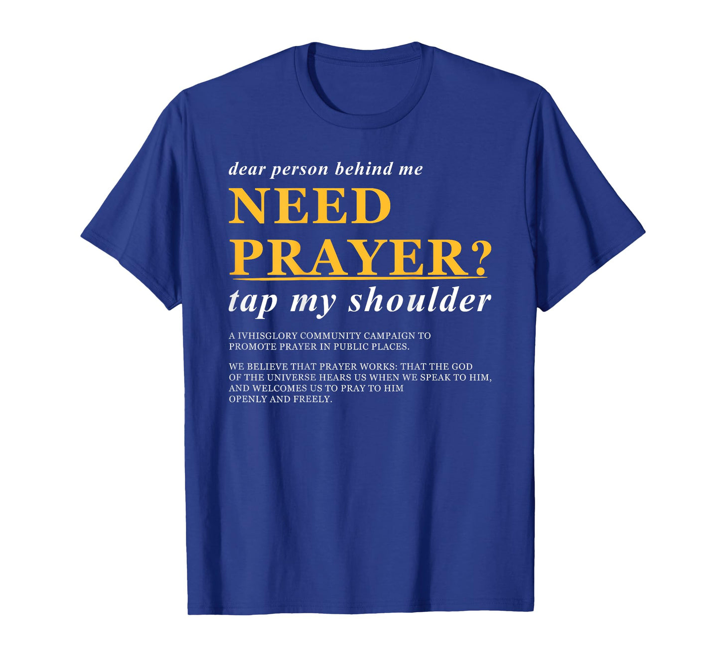 Need Prayer Tap My Shoulder Christian Bible Verse T-Shirt