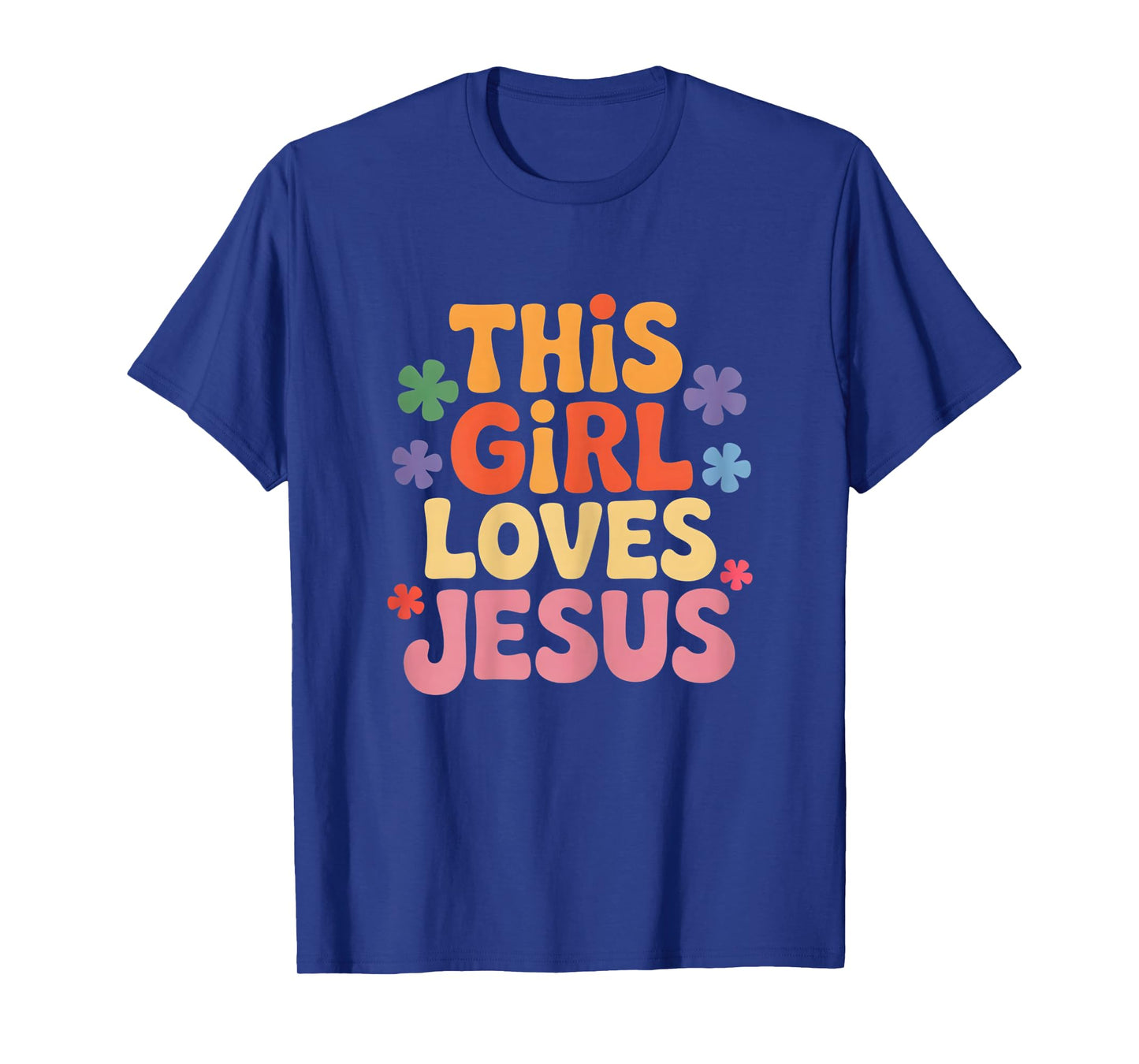 This Girl Loves Jesus Christian Faith Retro Pastel T-Shirt