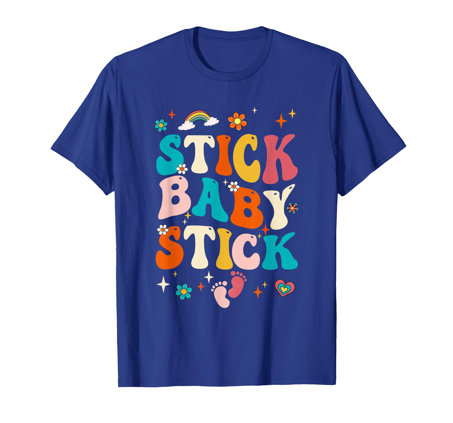 Stick Baby Stick Funny Ivf Transfer Day Ivf Couple Groovy T-Shirt