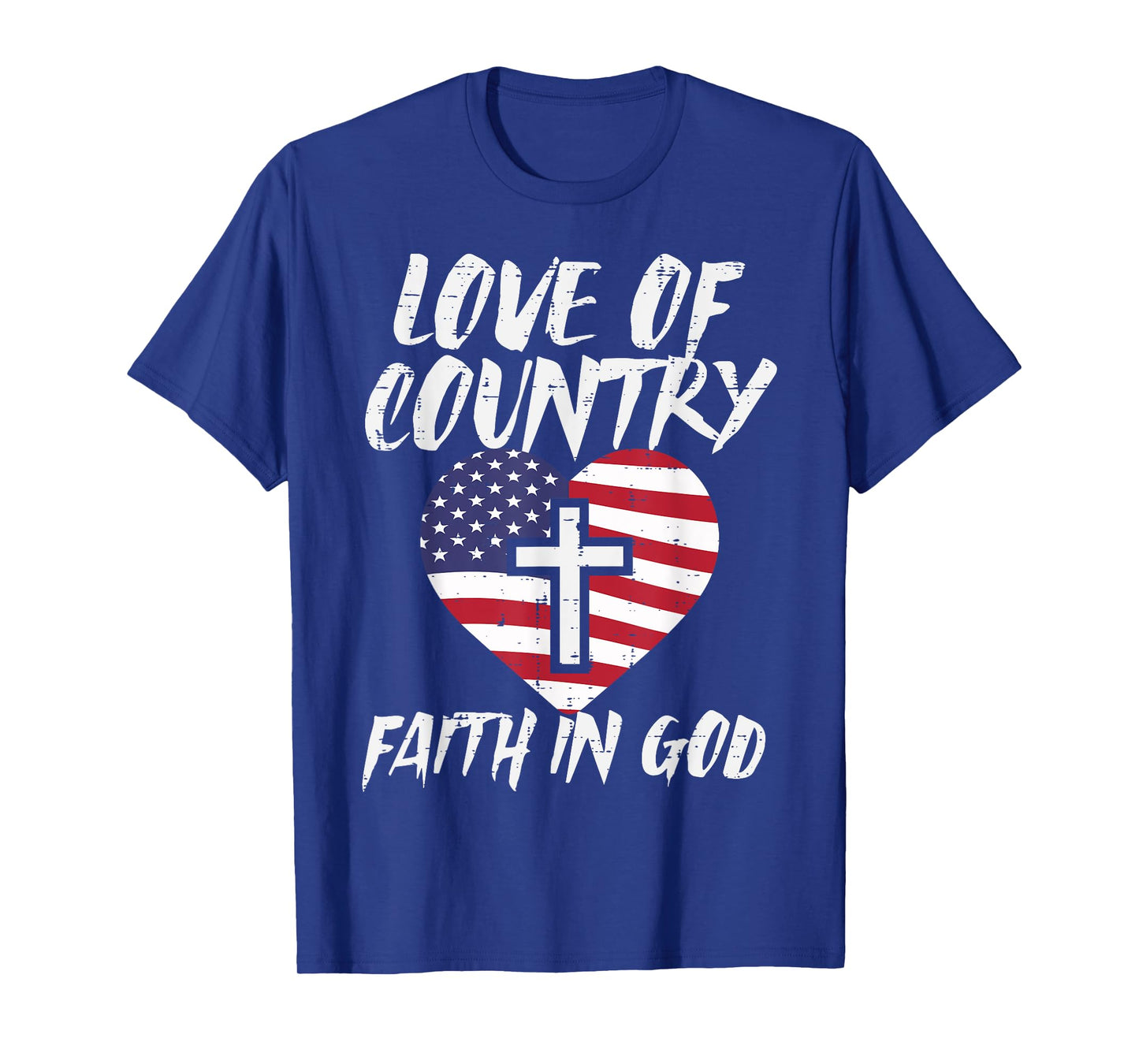 Love Country Faith In God US Flag Christian Men Women Kids T-Shirt