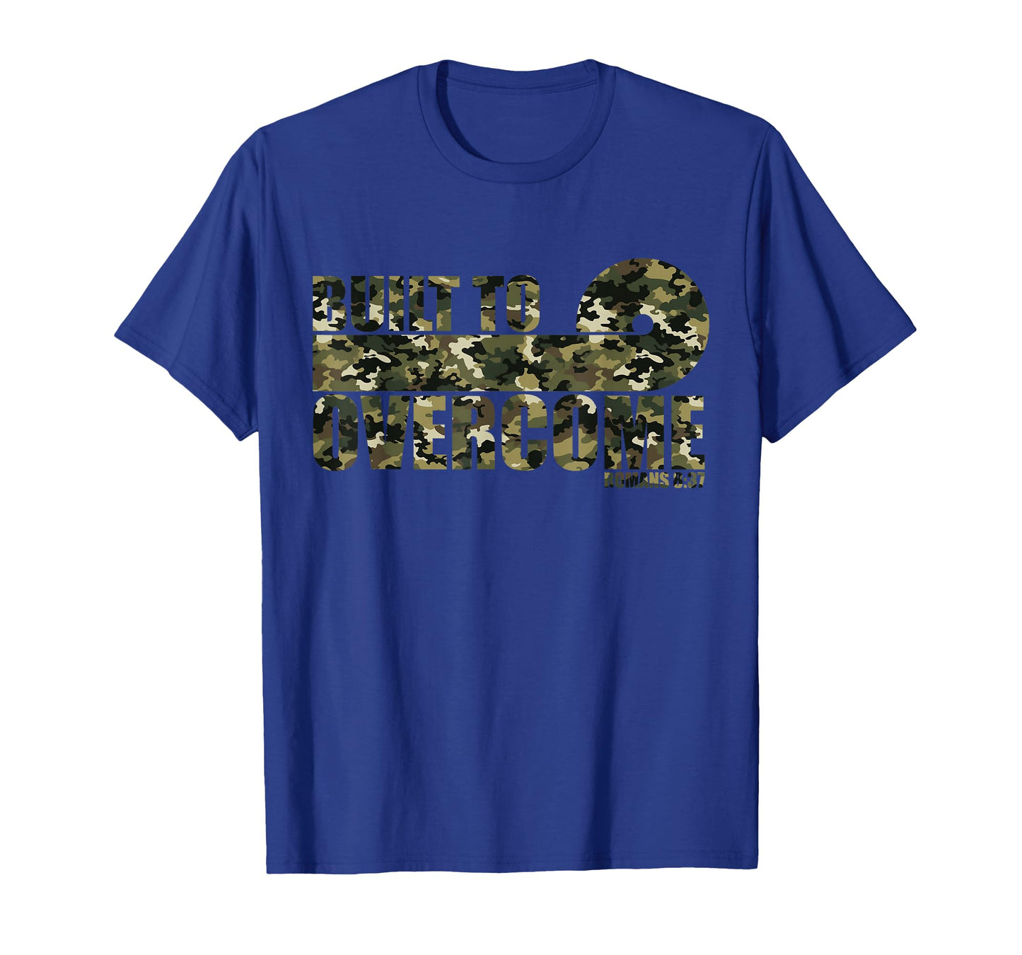 Built to Overcome Camo Christian Workout Scripture Faith Gym T-Shirt