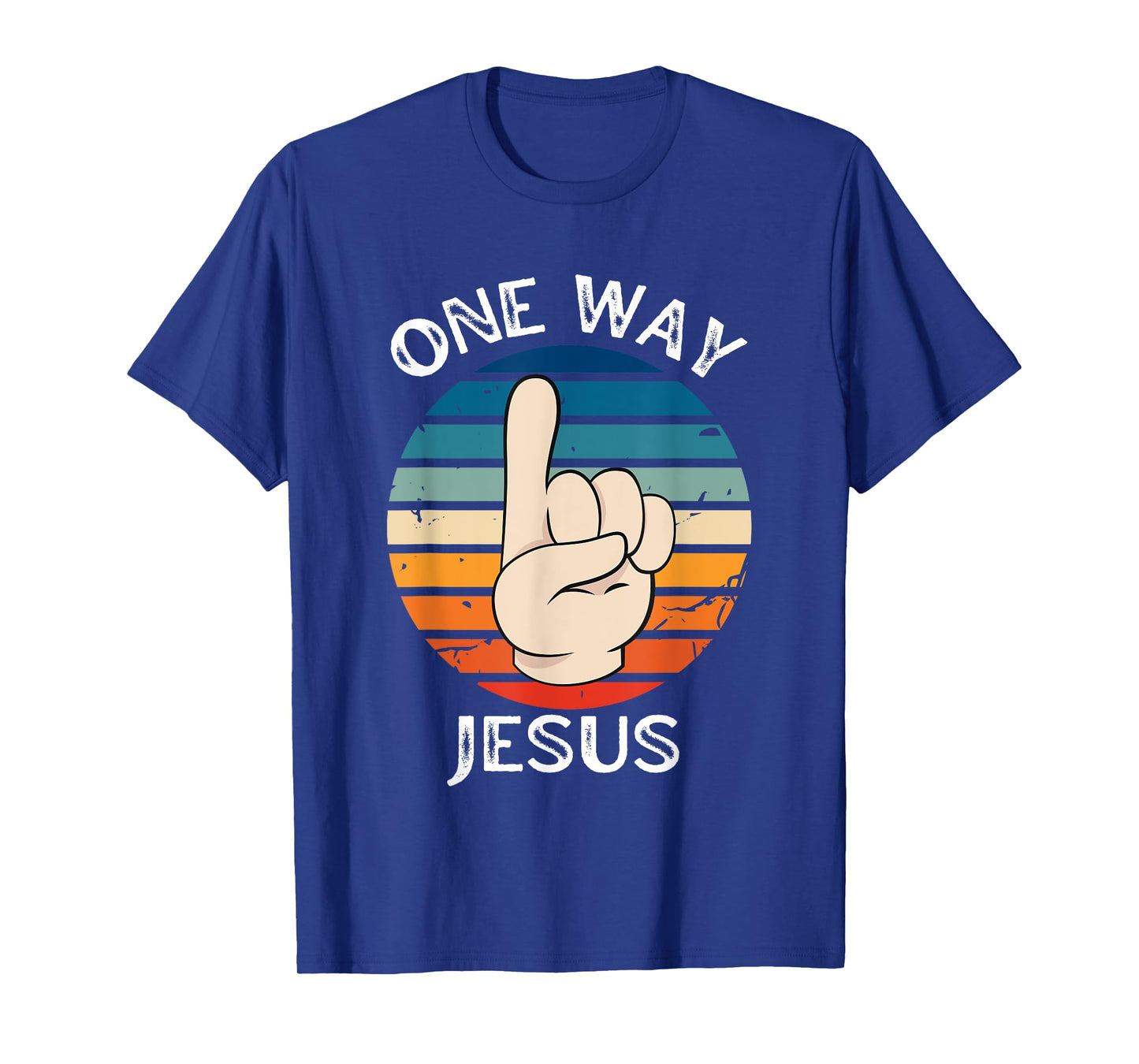 One Way Jesus People Christian Revolution Finger Up Retro T-Shirt