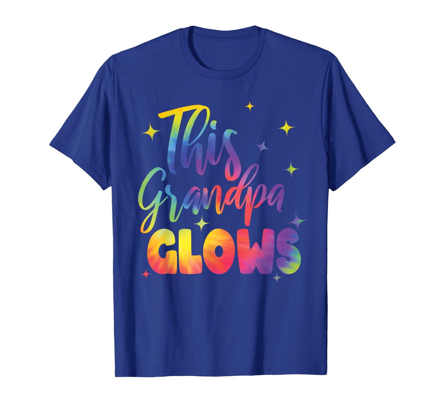 This Grandpa Glows Cute Tie Dye Bright Colors 80's And 90's T-Shirt