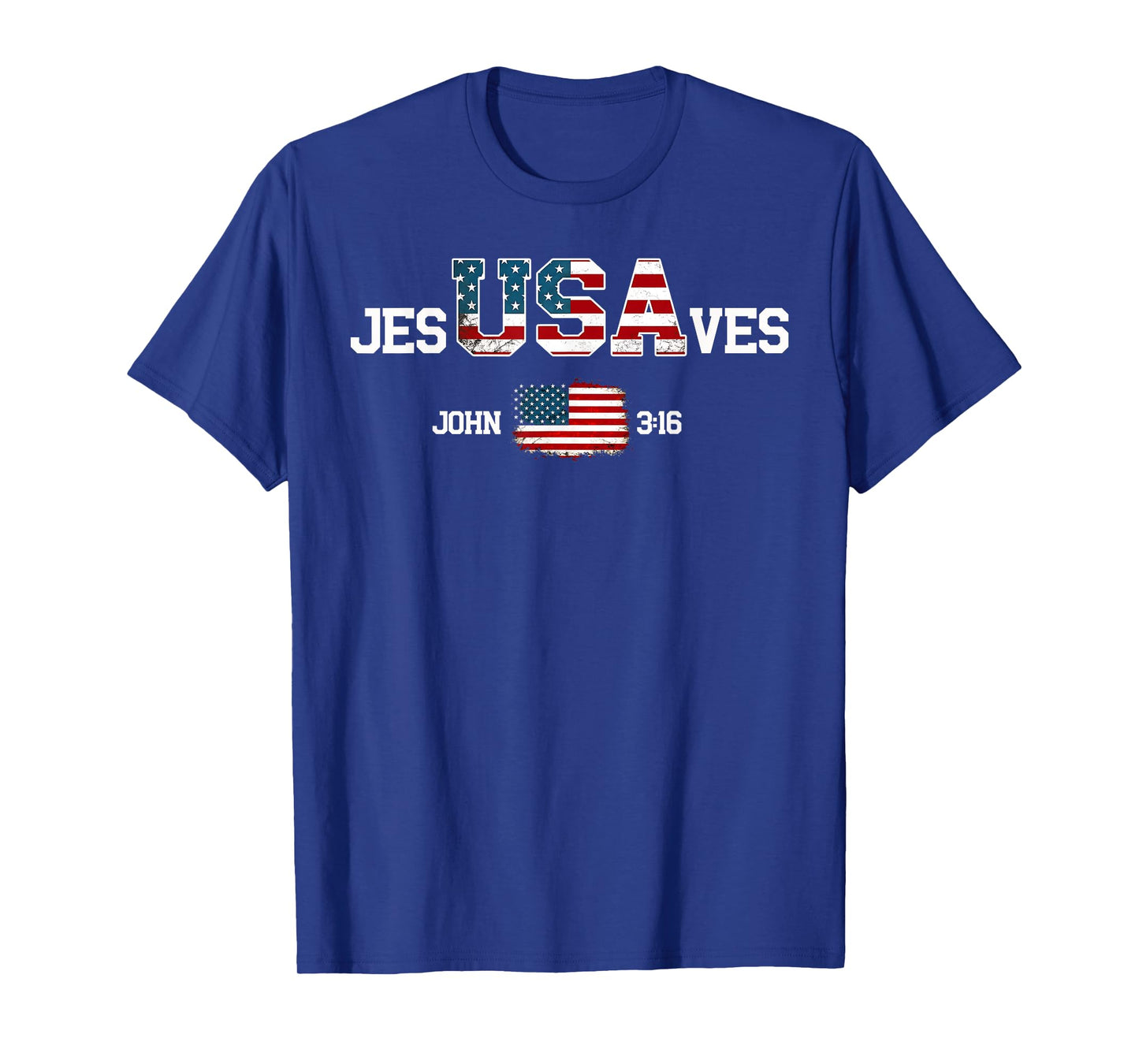 Jesus Saves USA American Flag Patriotic Christian 4th July T-Shirt