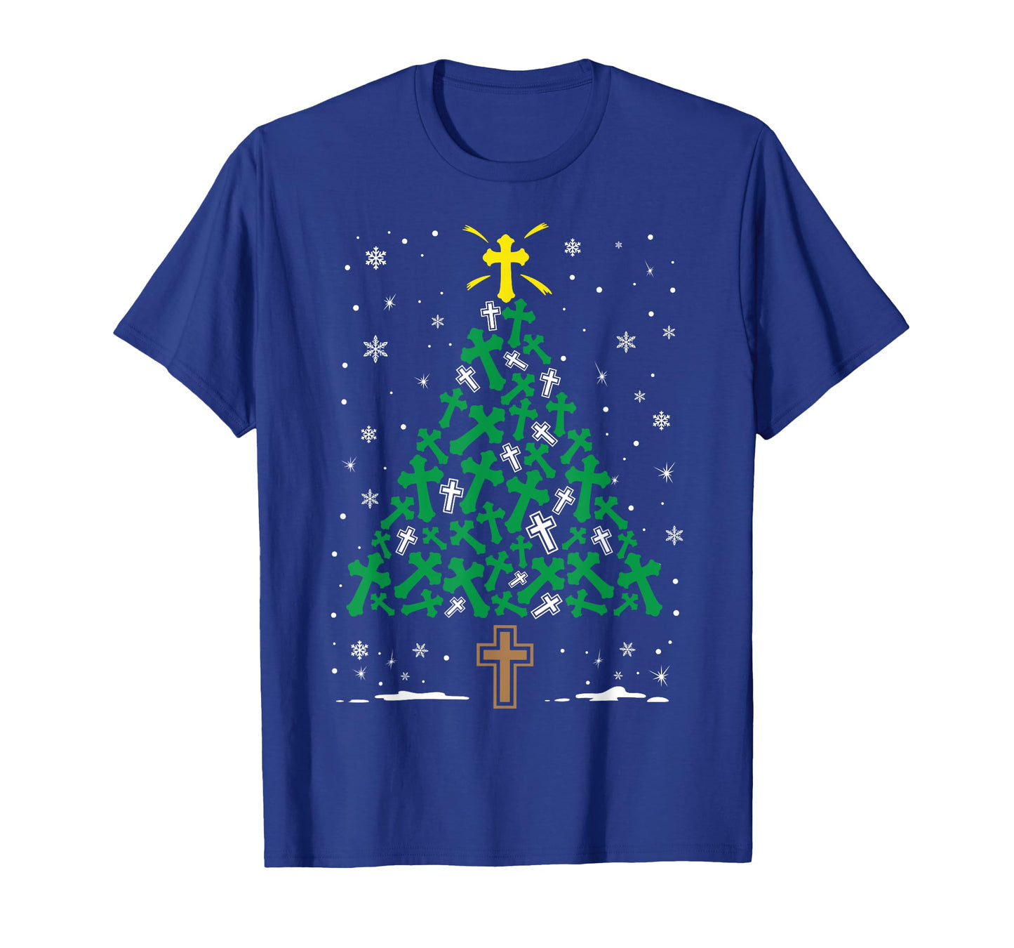 Faith Cross Christian Holiday Family Matching Christmas Tree T-Shirt