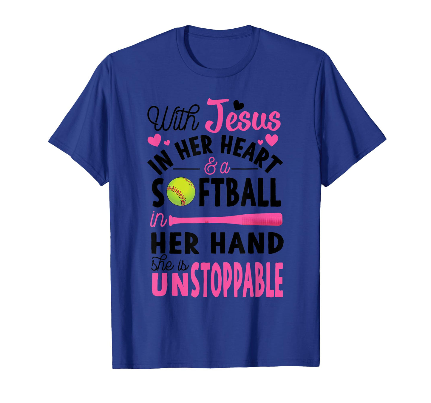 Jesus In Her Heart Softball Hand Funny Pitcher Gift For Her T-Shirt