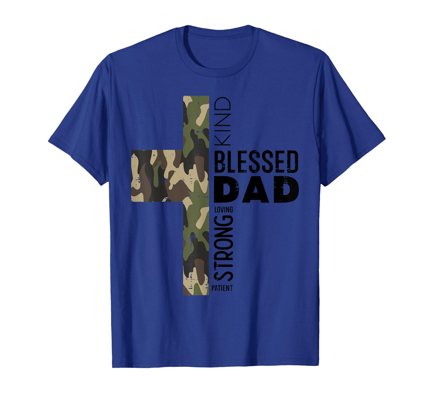 Fathers Day Blessed Dad Camo Cross Christian Papa Daddy Men T-Shirt