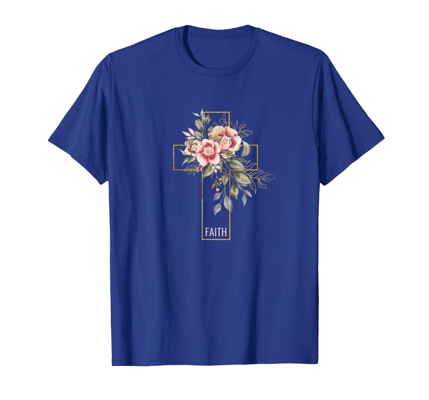 Faith Flowers and Cross Design Christian Believer T-Shirt