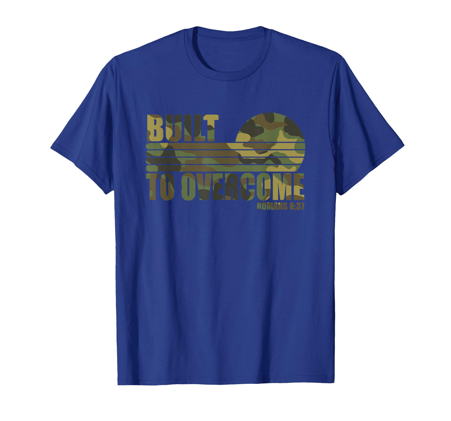 Built to Overcome Camo Workout Christian Faith Gym Scripture T-Shirt