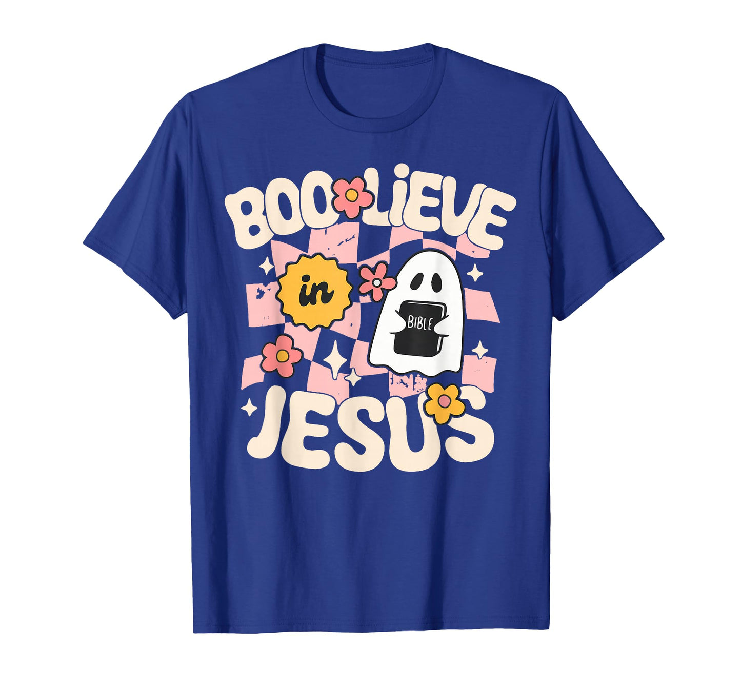Boo Lieve in Jesus Funny Christian Halloween Cute Ghost T-Shirt