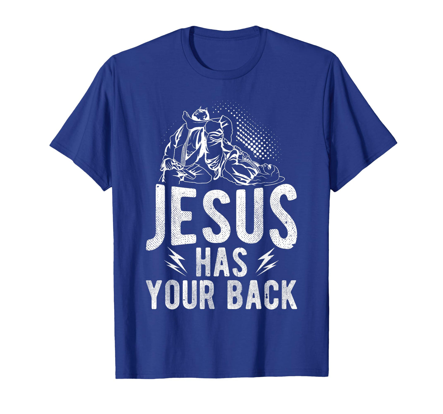 Christian Jiu Jitsu Apparel JESUS HAS YOUR BACK Christian Jiu Jitsu T-Shirt - Unisex-Adults, Black, Small, Short Sleeve, T-Shirt