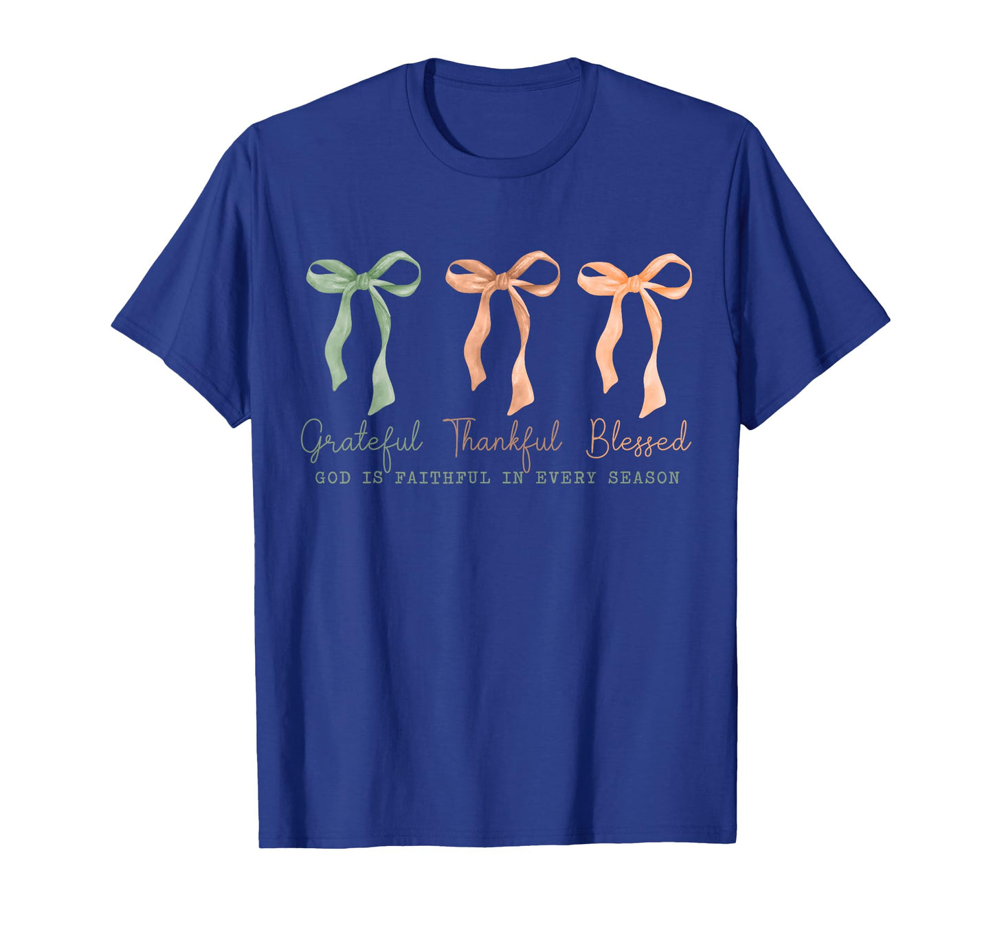 Grateful Thankful Blessed Christian Fall Thanksgiving Faith T-Shirt
