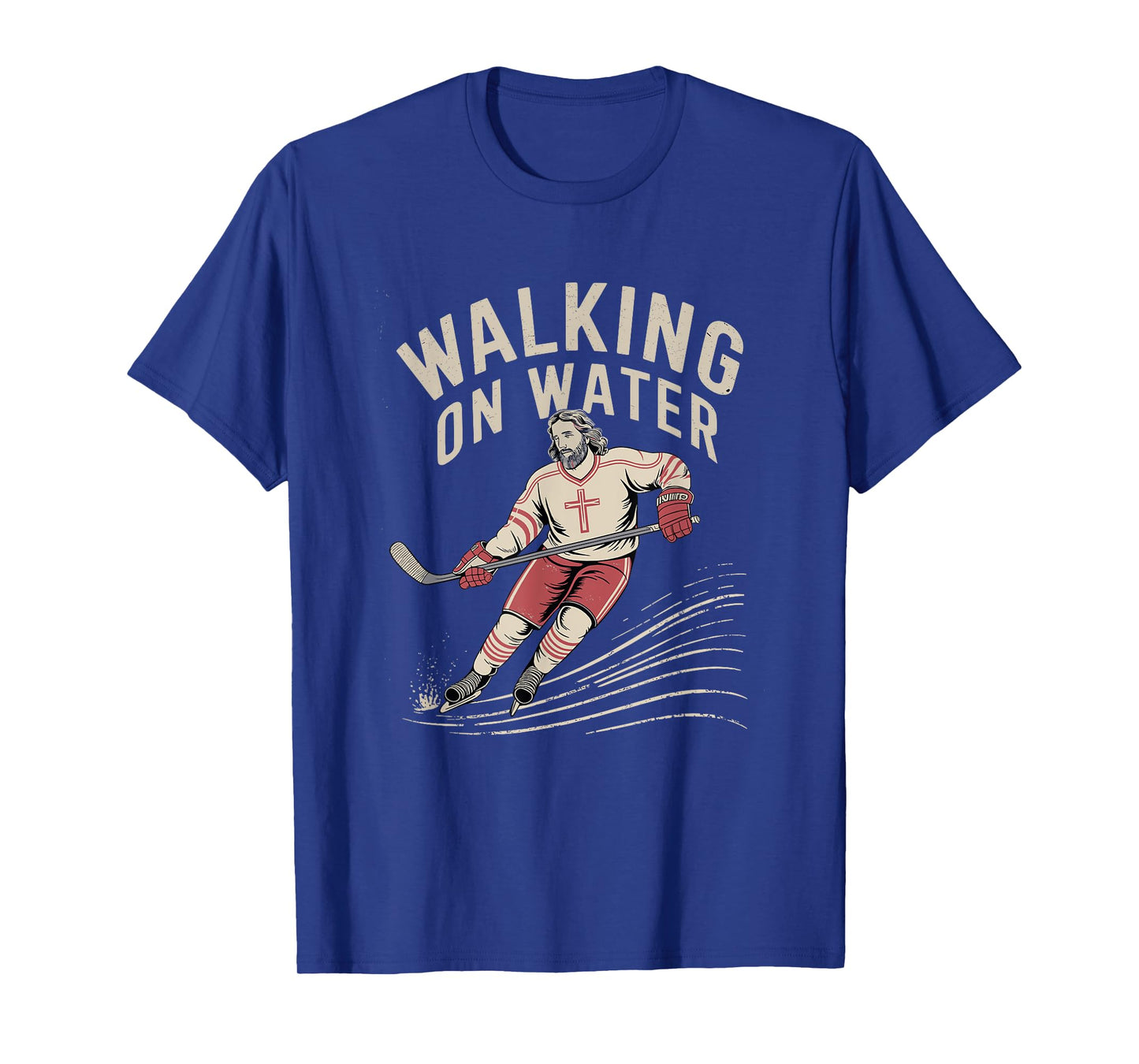 Walking on Water - Christian Religious Hockey Player T-Shirt