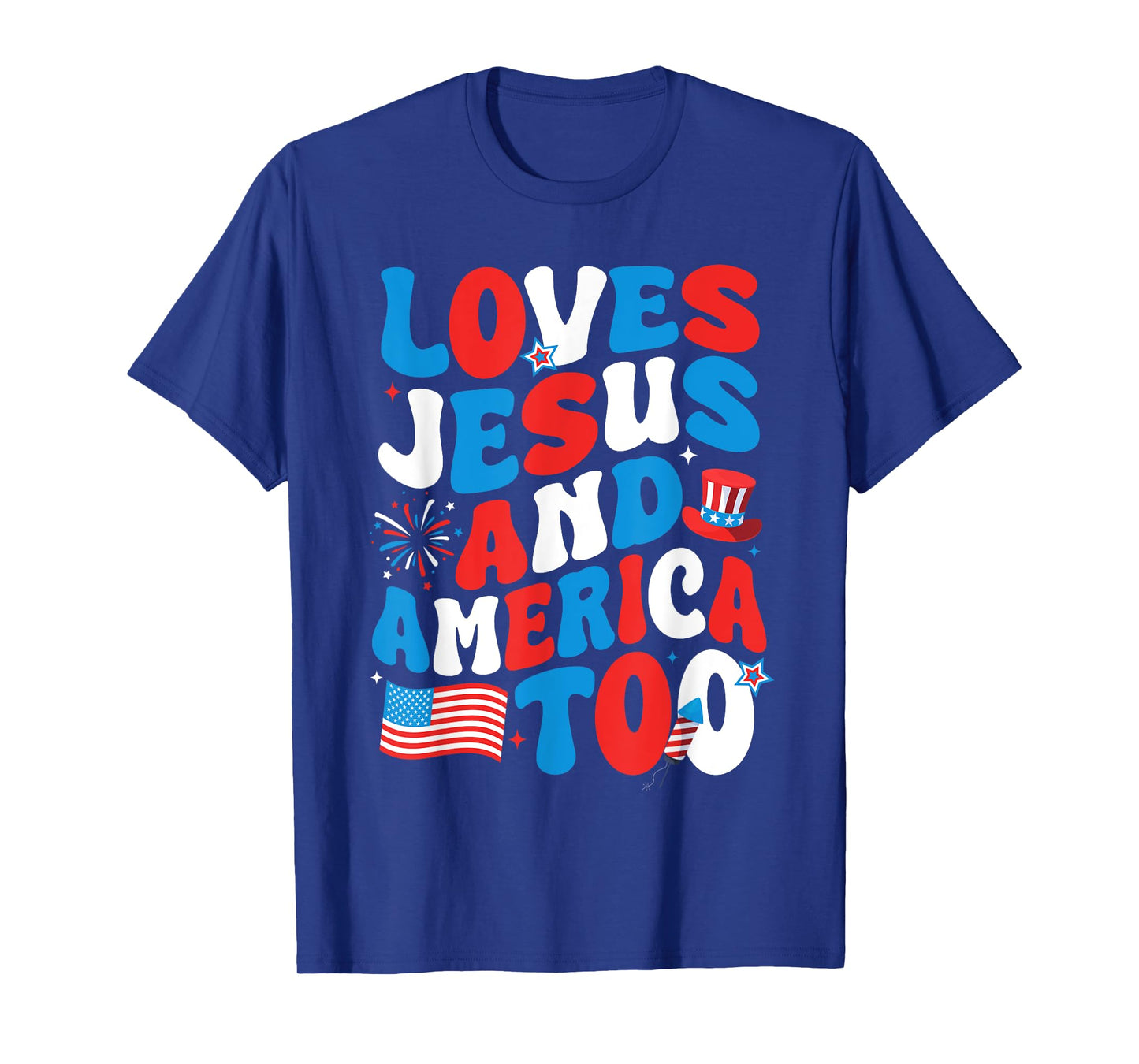 Patriotic Apparel: Loves god, America Too, Perfect for July T-Shirt