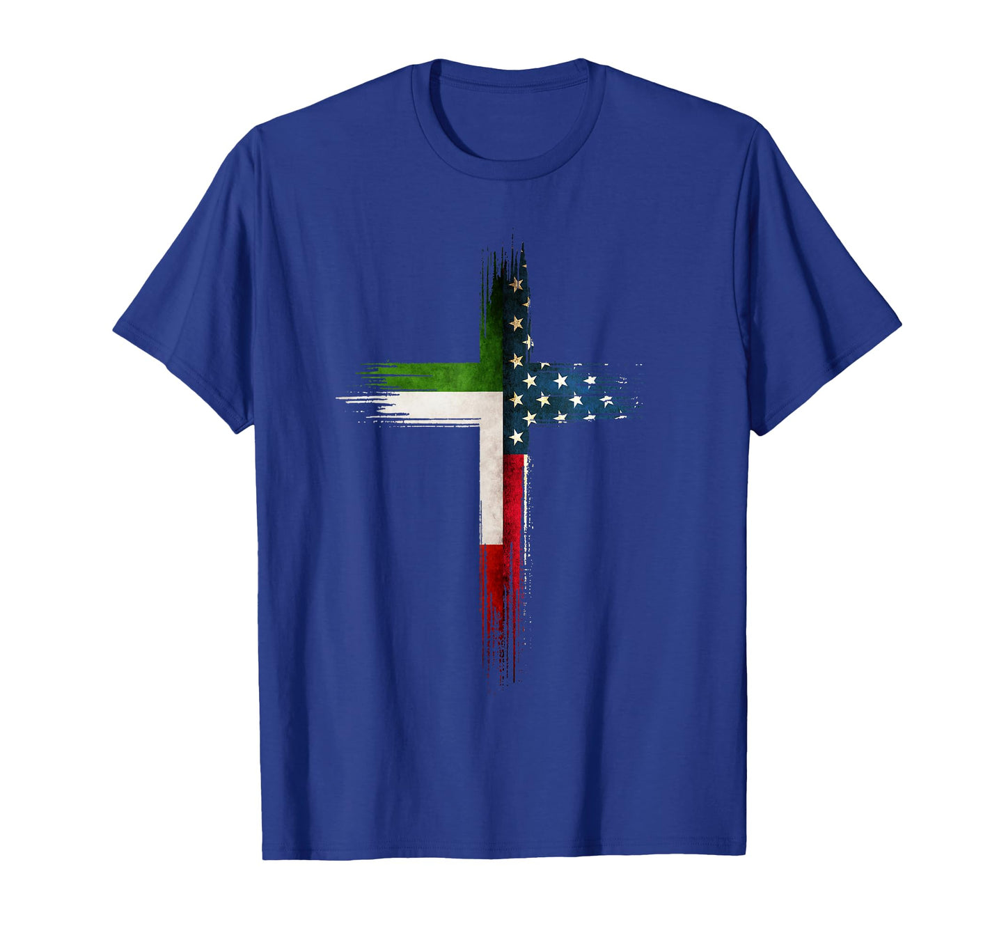Christian Cross Italian American US Flag T-Shirt