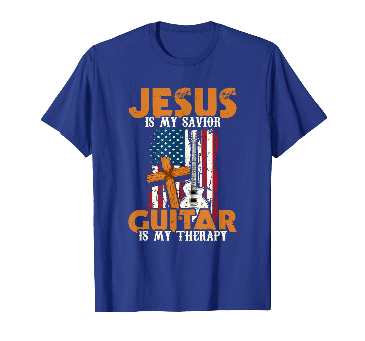 Jesus Is My Savior Guitar Is My Therapy Guitarist T-Shirt