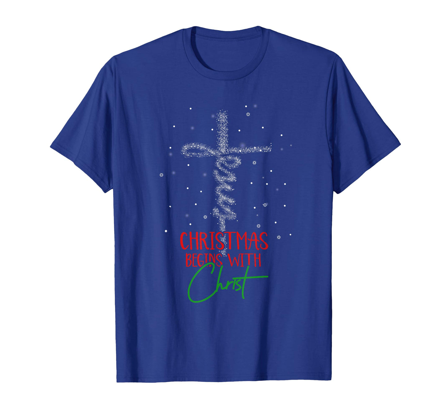 Christmas Begins With Christ Snowman Christian Religious T-Shirt