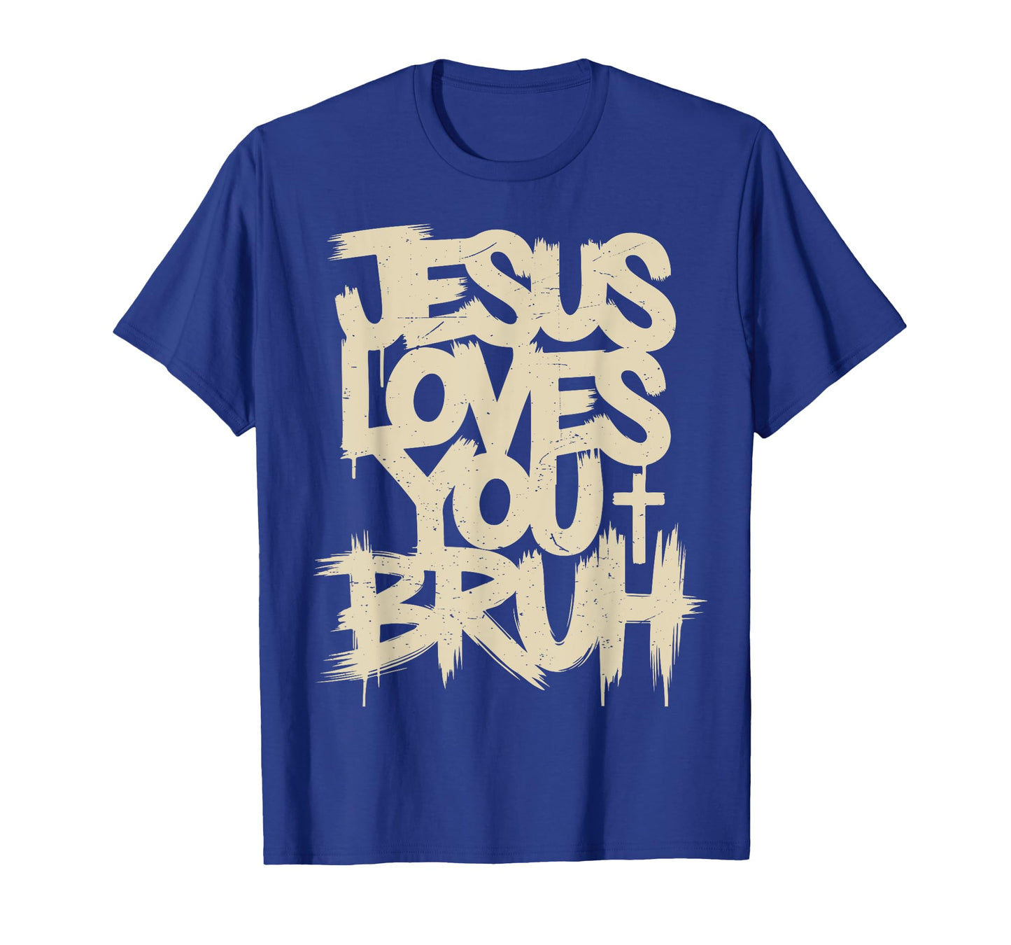Youth Jesus Loves You Bruh Funny Christian Men Boy Teen Girl T-Shirt