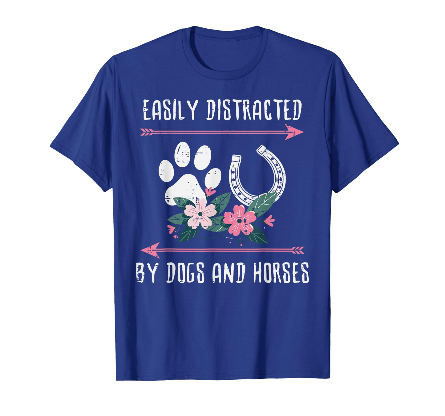 Easily Distracted Dogs Horses Equestrian Women Girls Kids T-Shirt