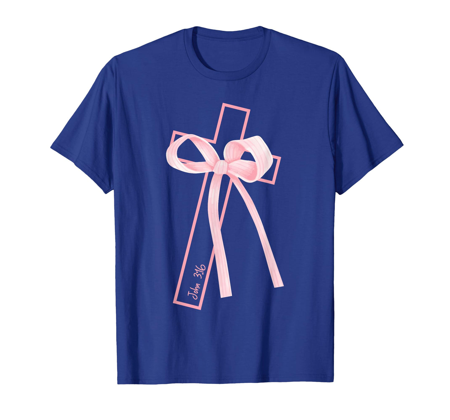 Christian Cross Coquette Bow John 3-16 Bible Verse Religious T-Shirt