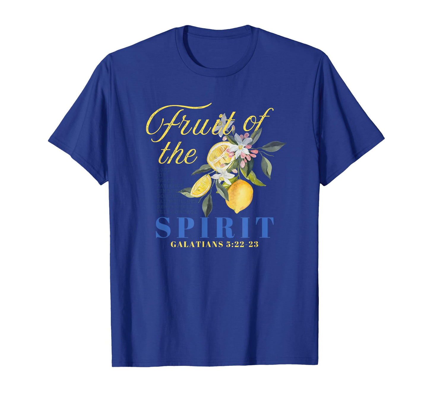 Christian Lemon Fruit of The Spirit Bible Verse Graphic Tee T-Shirt