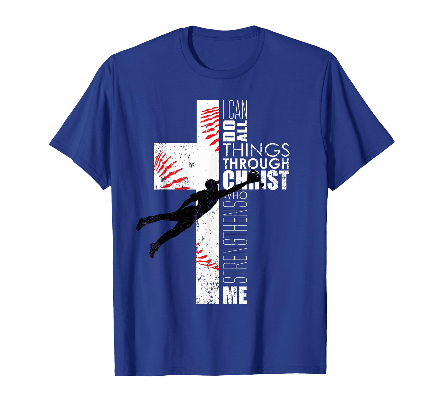 Christian Philippians 4:13 Kids Boys Cross Baseball Graphic T-Shirt