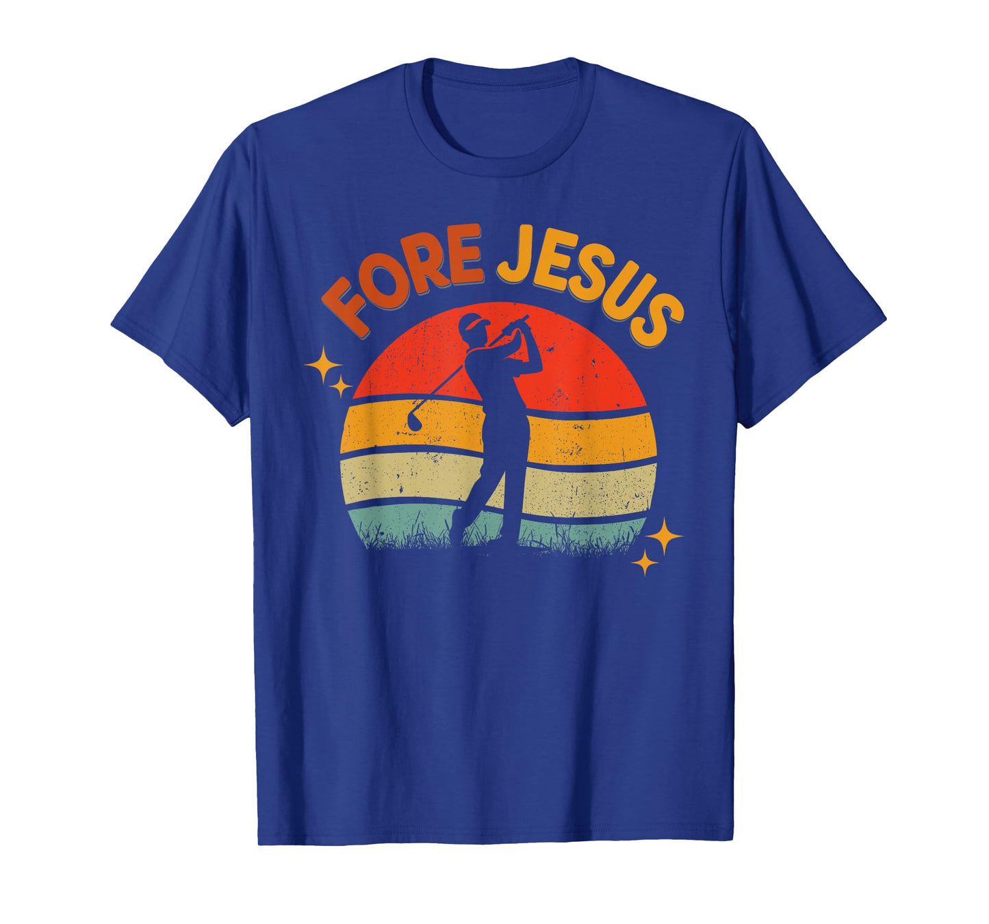 FORE Jesus Christian Golf Retro 70s Religious Golfing Men's T-Shirt
