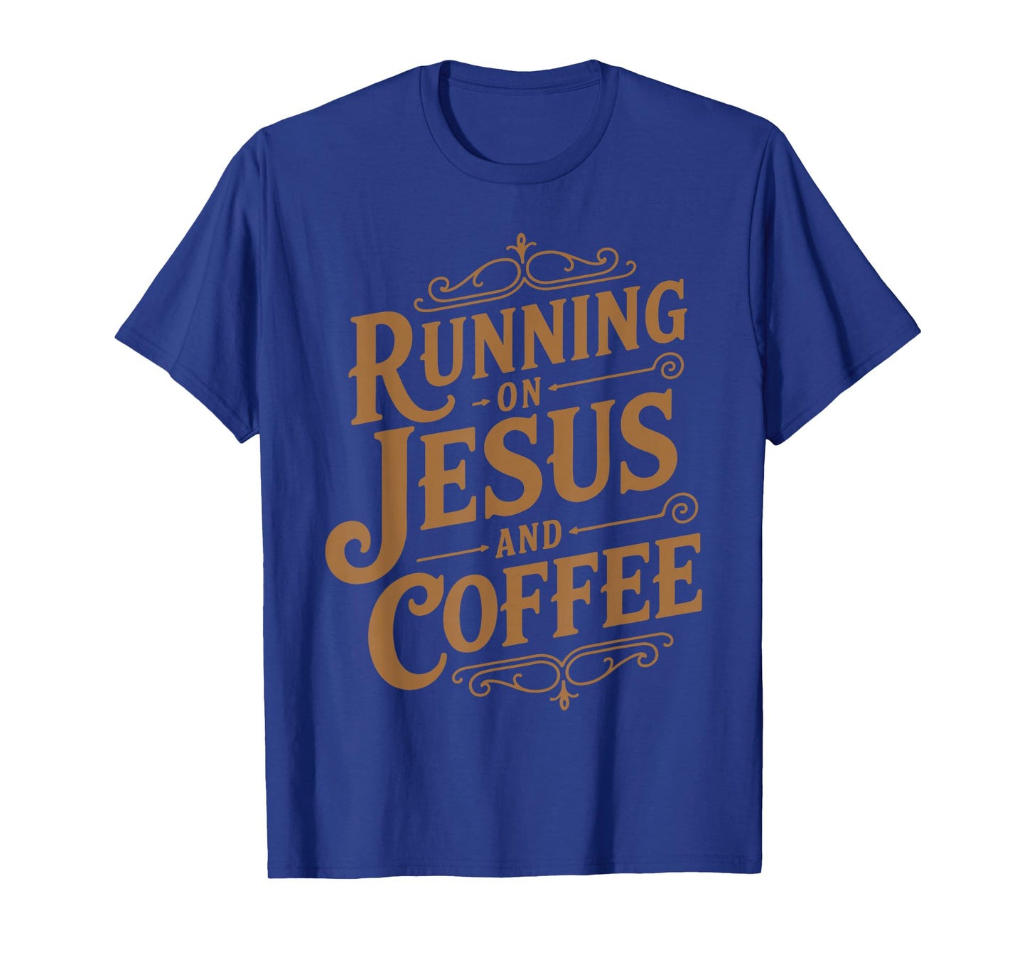 Running On Jesus and Coffee Funny Faith and Caffeine T-Shirt