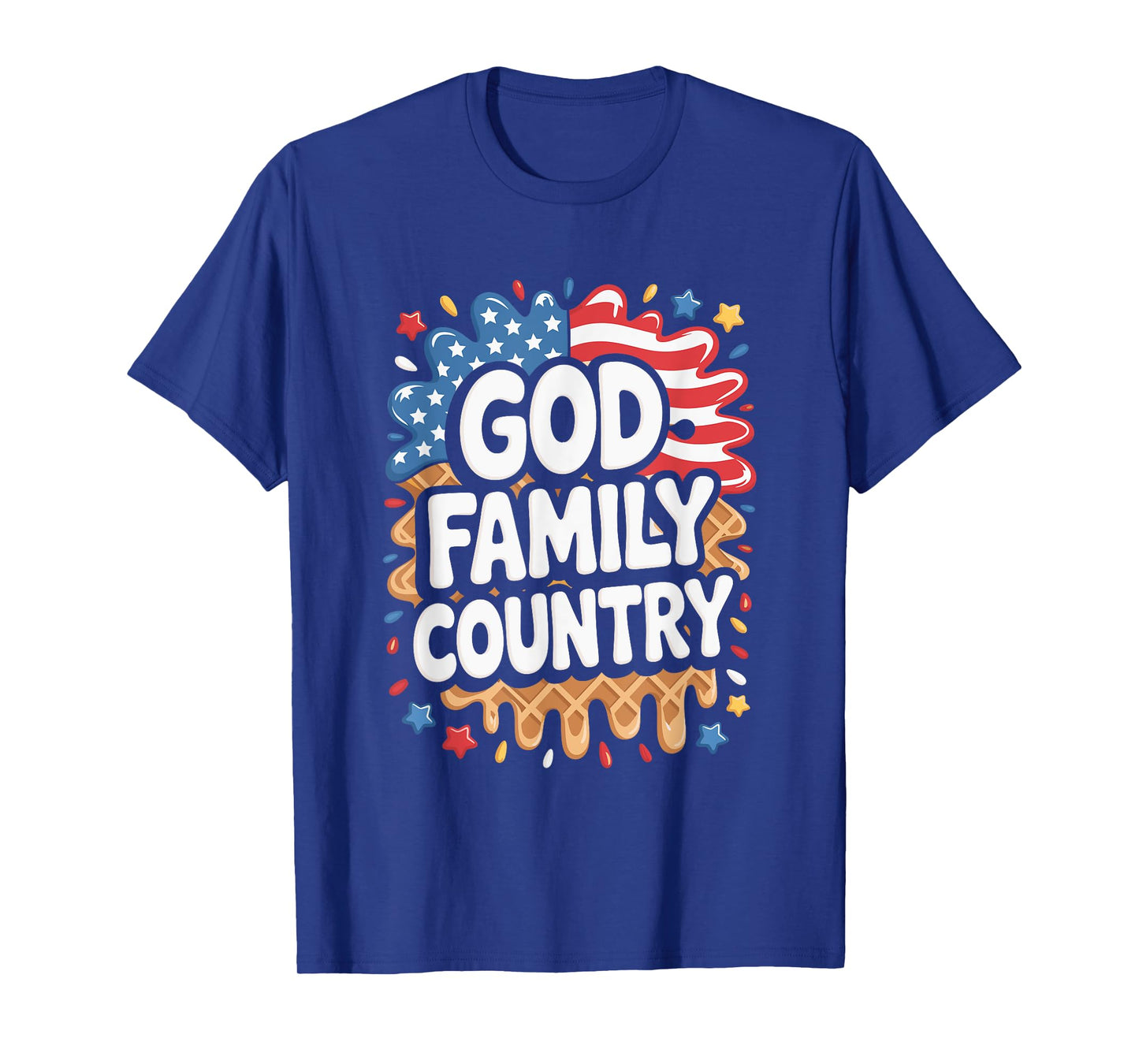 God Family Country Freedom - Patriotic Christian US Flag T-Shirt