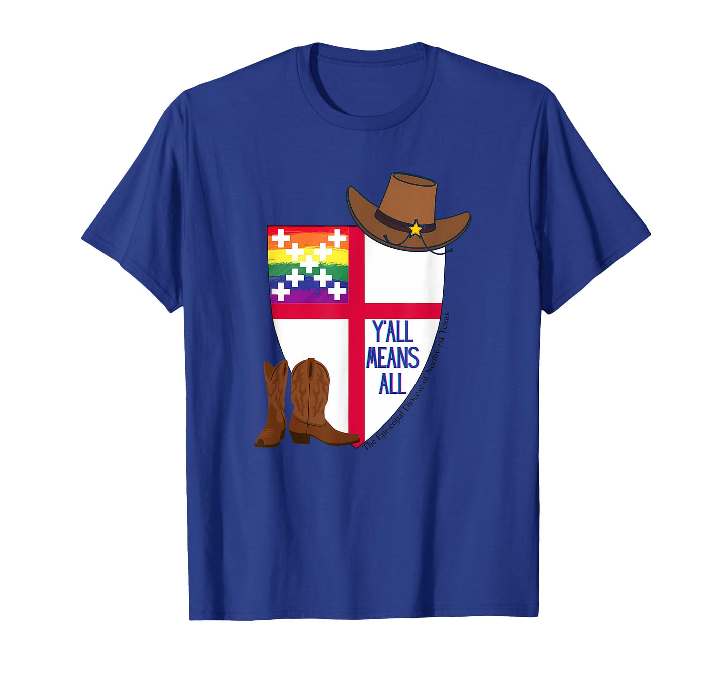 Funny Y'All Means Yall Episcopal Church Gay Pride T-Shirt