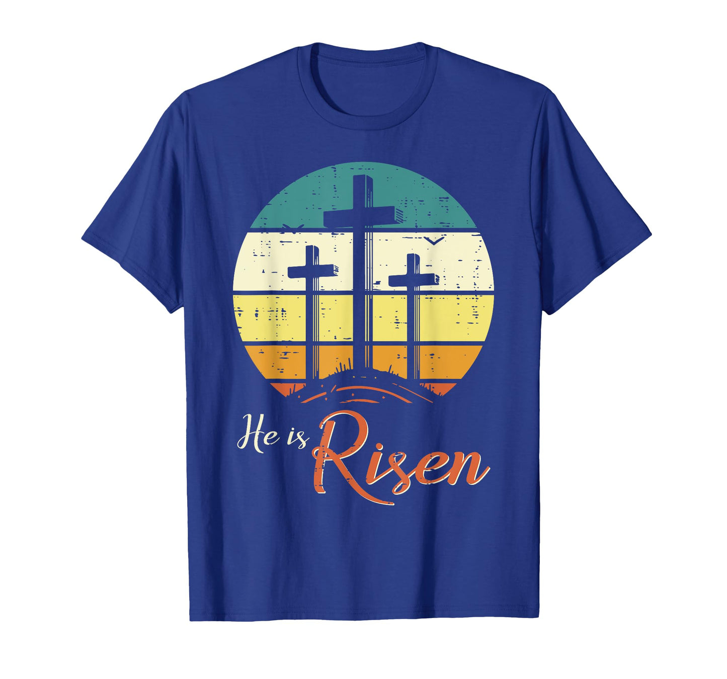 Easter Christian He Is Risen Retro Jesus Cross Women Men Kid T-Shirt