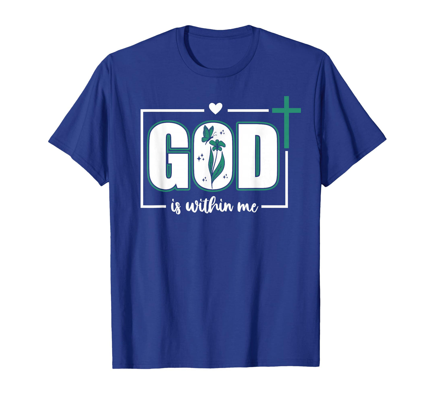 God is Within Me Will I Not Fall Psalm 46:5 Teal Bible Verse T-Shirt