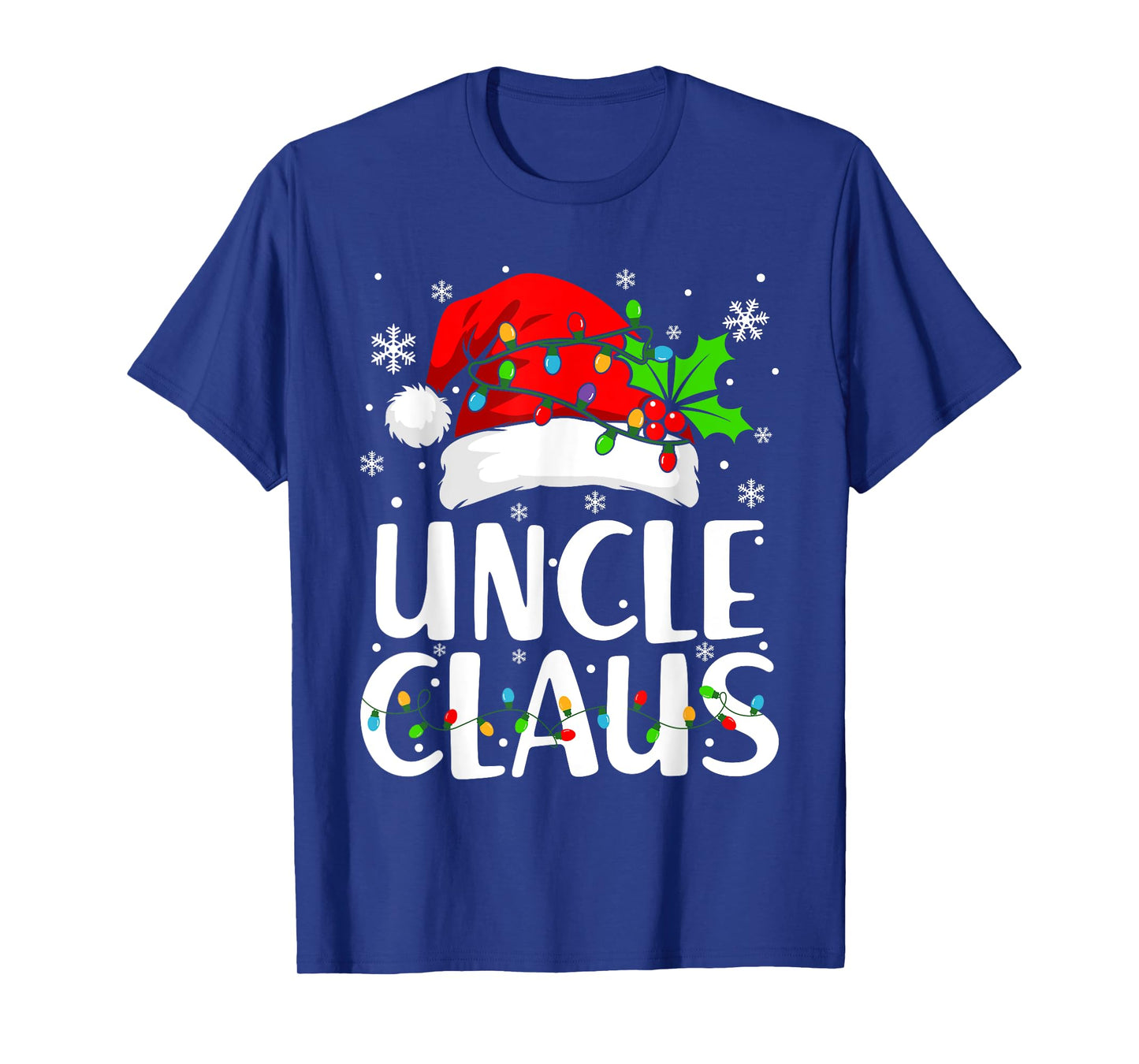 Uncle Claus Shirt Christmas Lights Pajama Family Matching T-Shirt